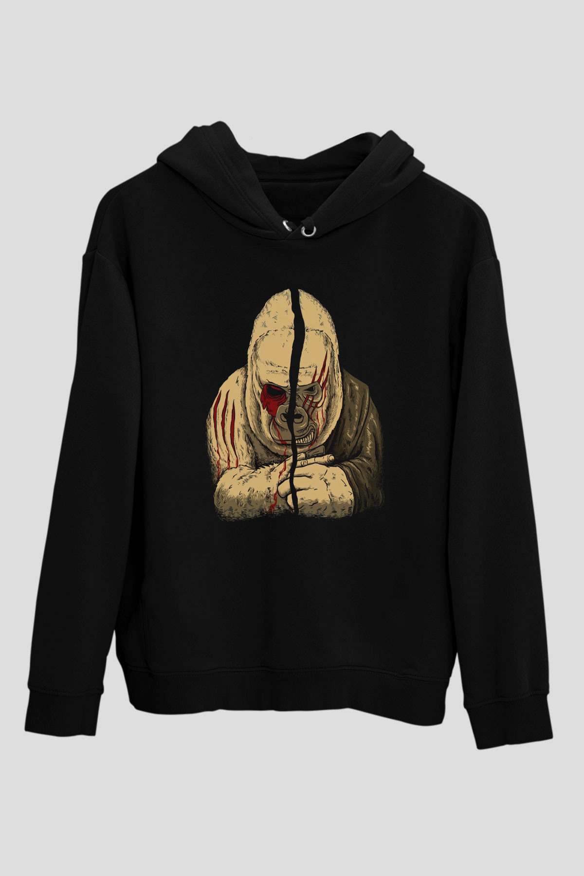 Goril Siyah Unisex Hoodie