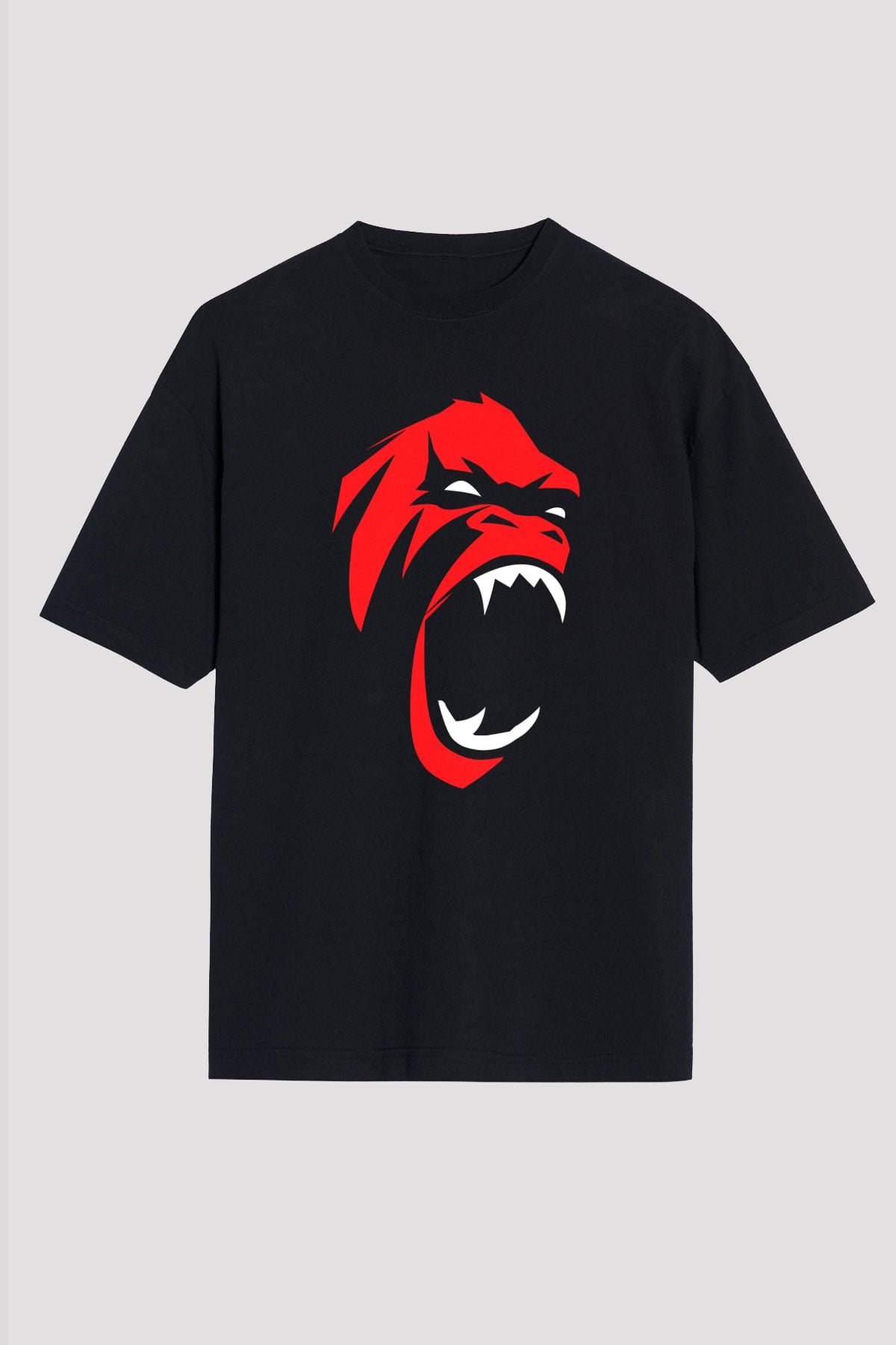 Goril Siyah Unisex Oversize Tişört T-Shirt
