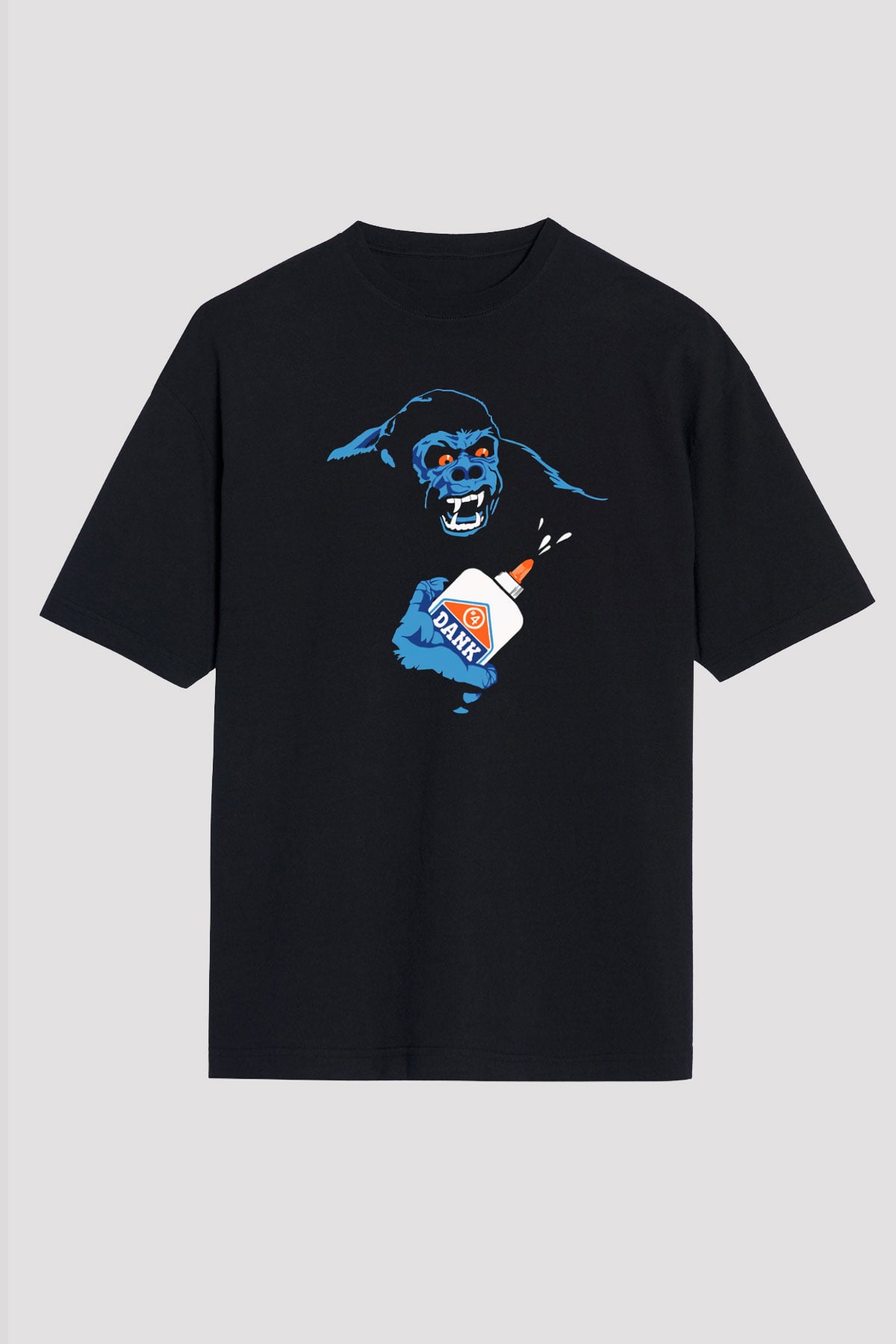Goril Siyah Unisex Oversize Tişört T-Shirt