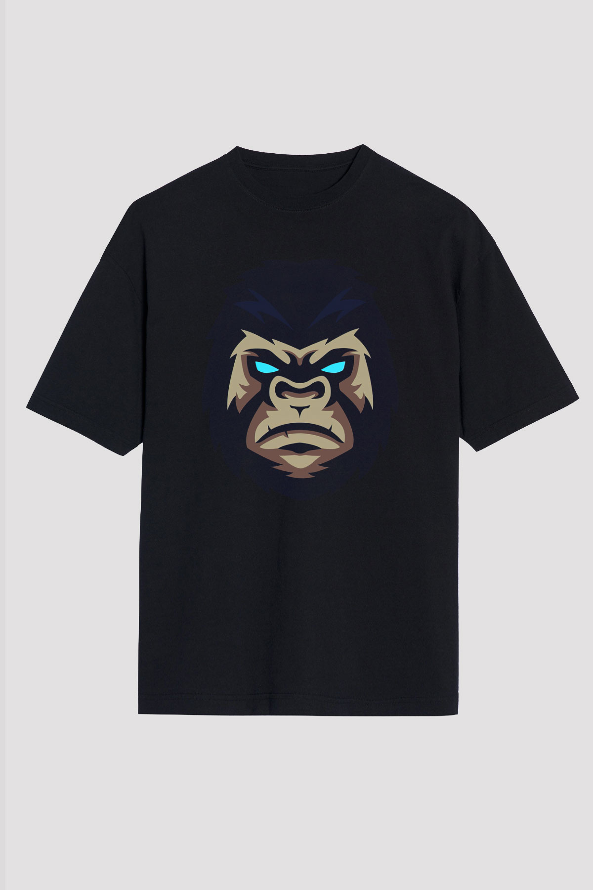 Goril Siyah Unisex Oversize Tişört T-Shirt
