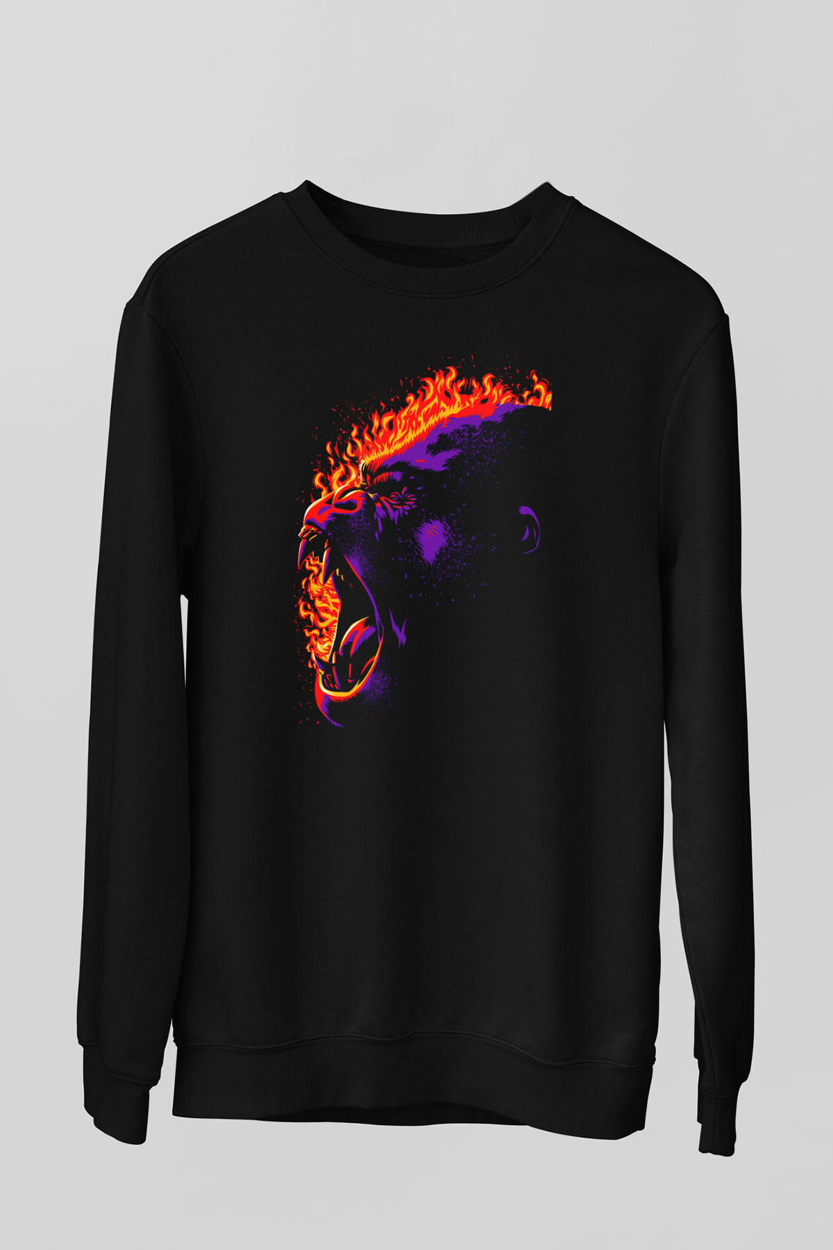 Goril Siyah Unisex Sweatshirt