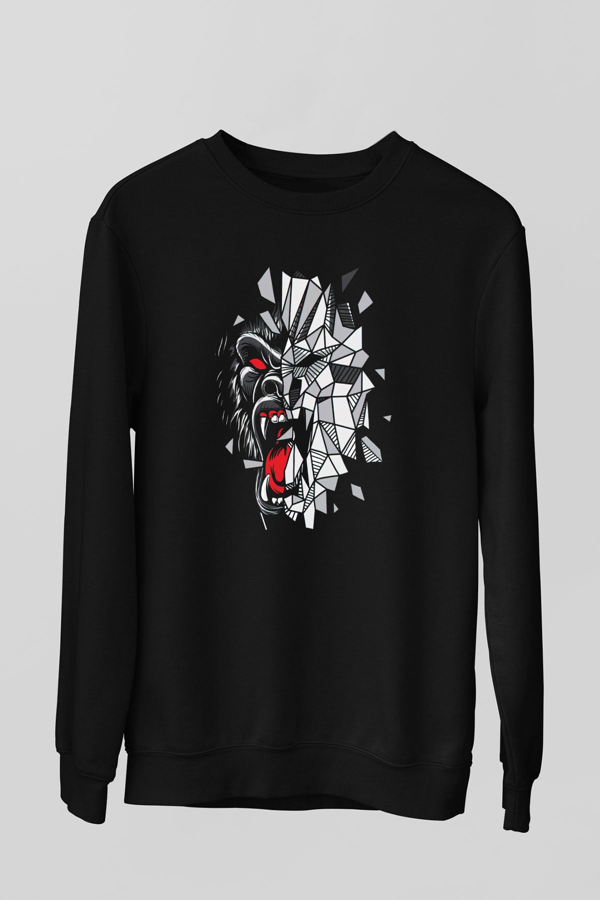 Goril Siyah Unisex Sweatshirt