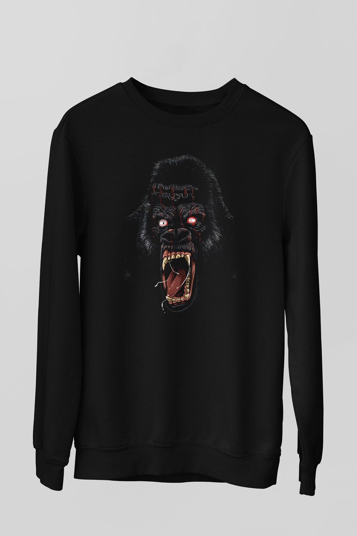 Goril Siyah Unisex Sweatshirt