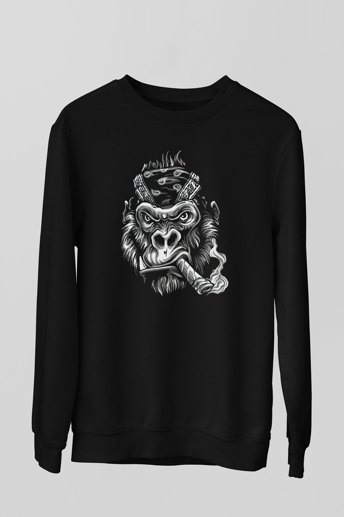 Goril Siyah Unisex Sweatshirt