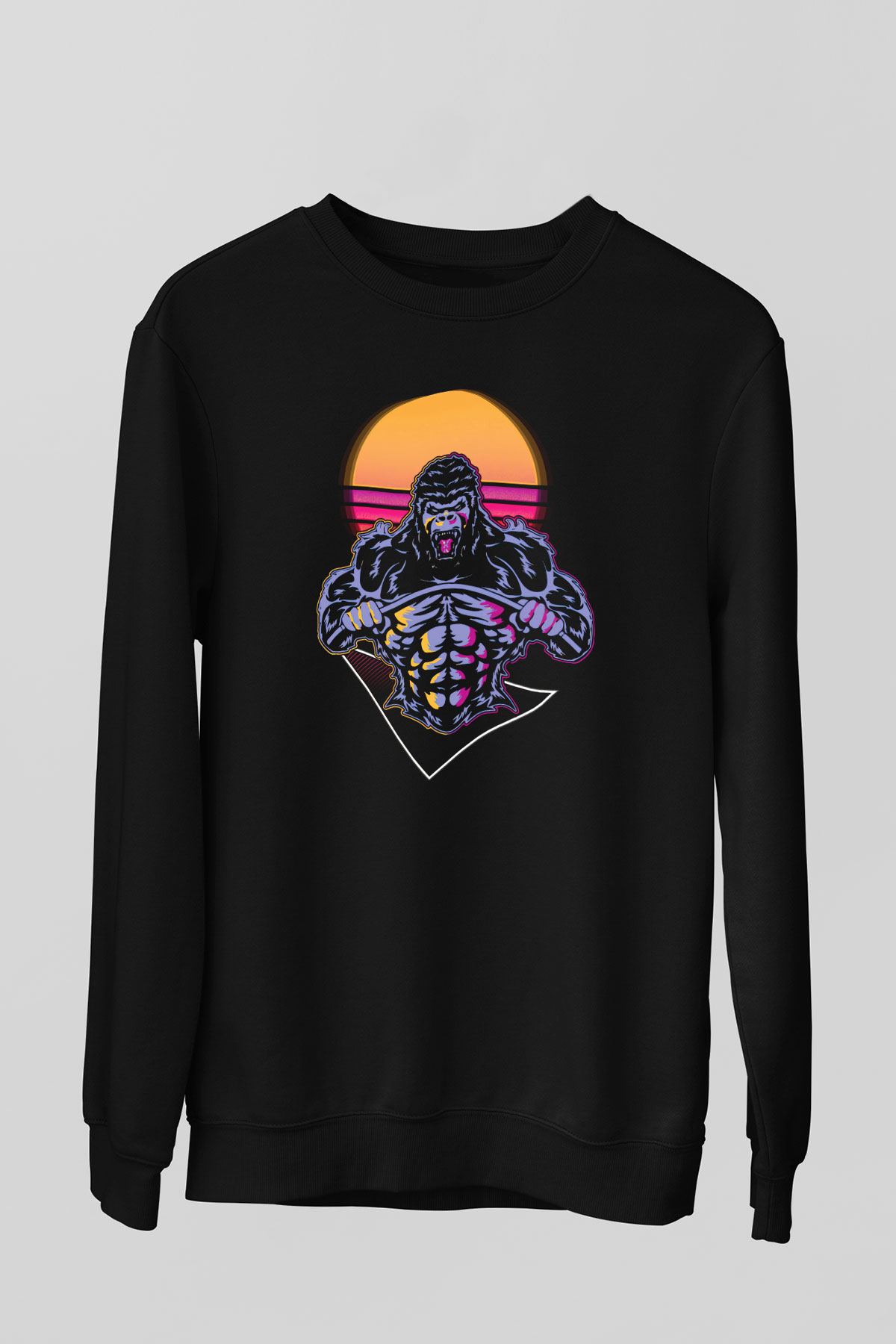 Goril Siyah Unisex Sweatshirt