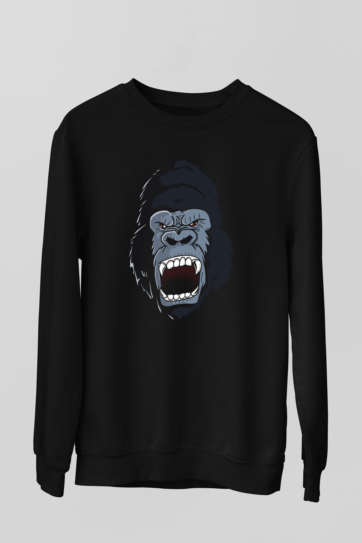 Goril Siyah Unisex Sweatshirt