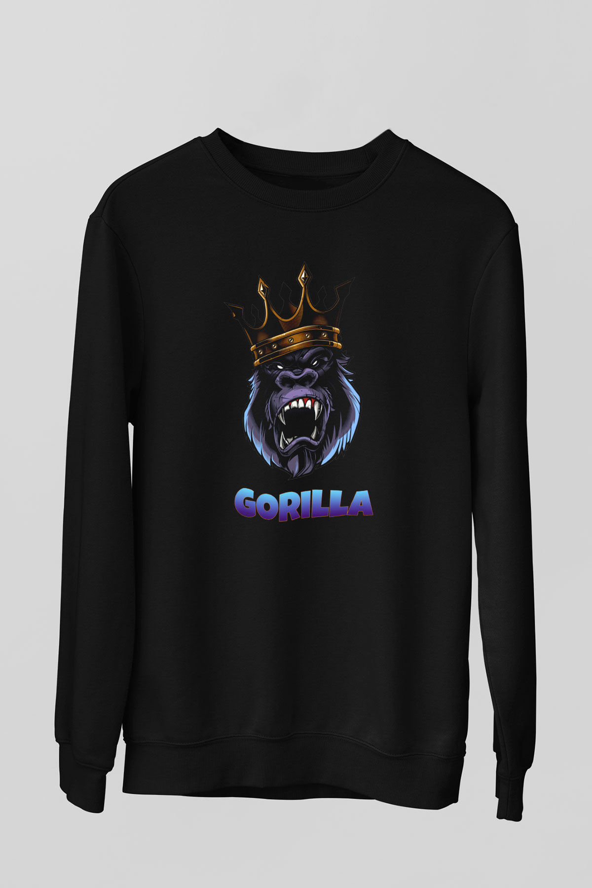 Goril Siyah Unisex Sweatshirt
