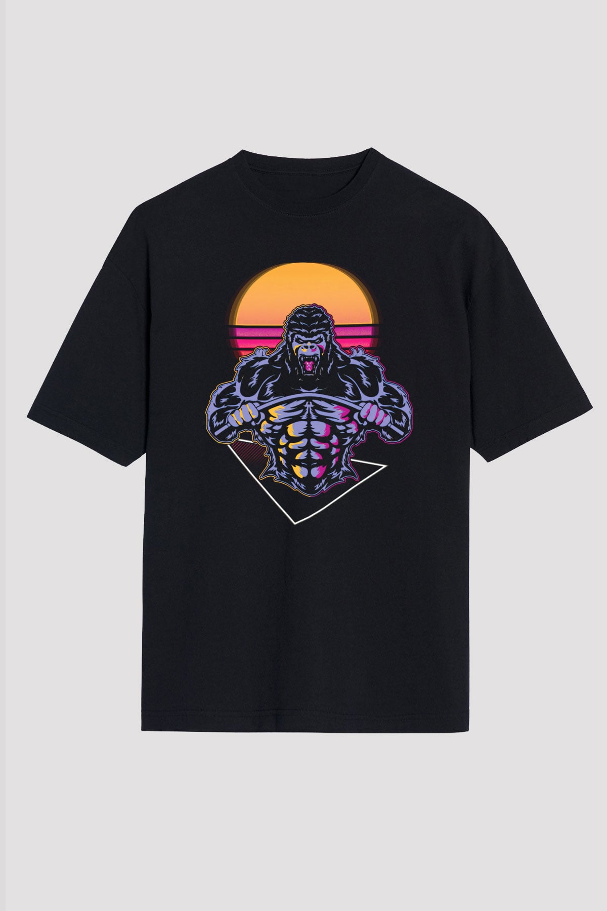 Goril Siyah Unisex Tişört T-Shirt - TişörtFabrikası