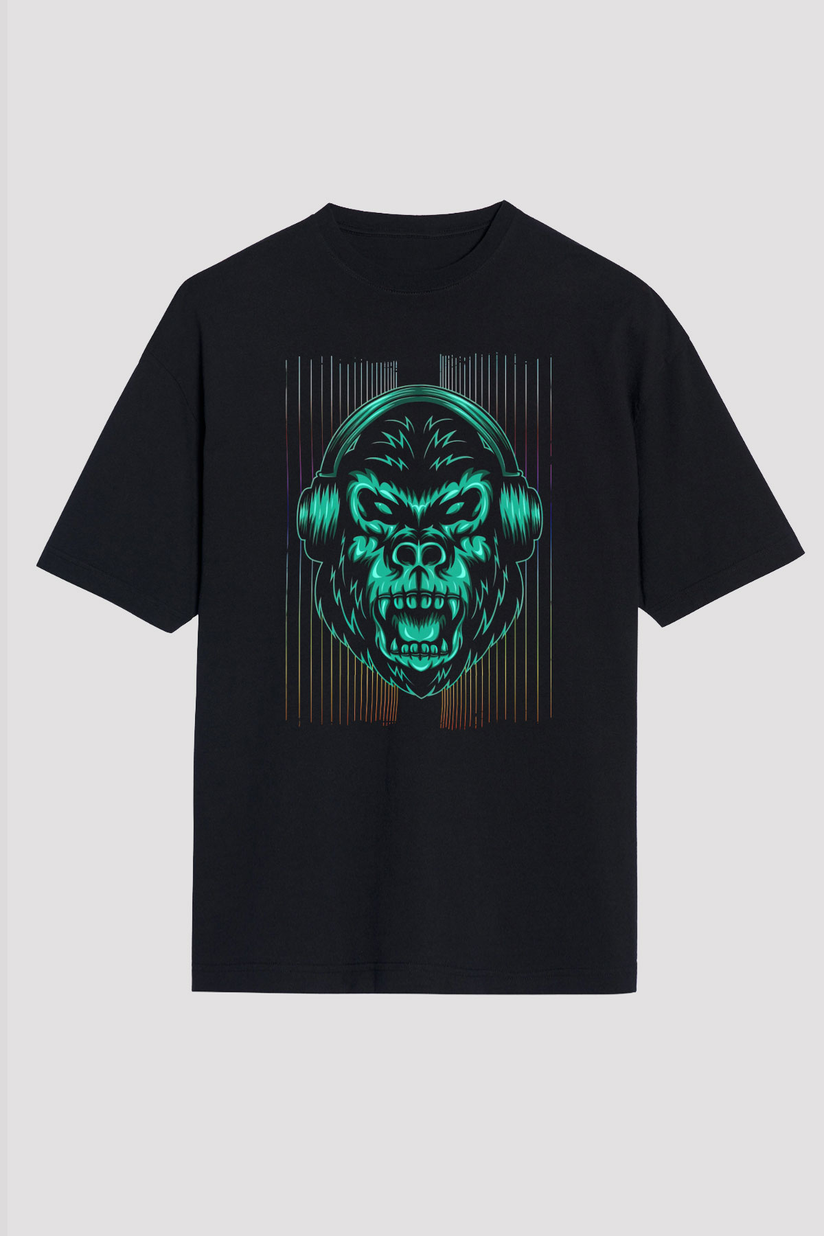 Goril Siyah Unisex Tişört T-Shirt - TişörtFabrikası
