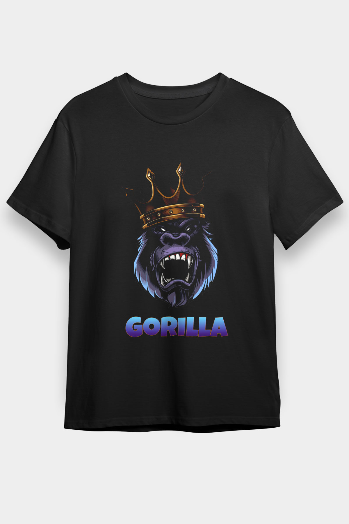 Goril Siyah Unisex Tişört T-Shirt - TişörtFabrikası
