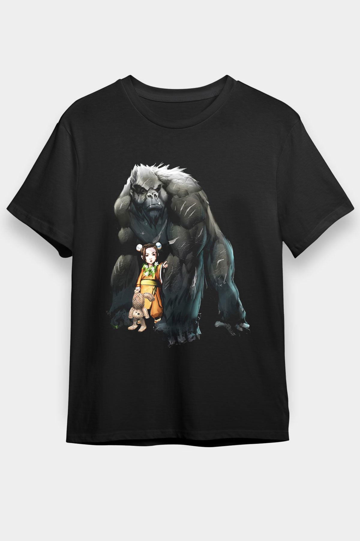 Goril Siyah Unisex Tişört T-Shirt - TişörtFabrikası