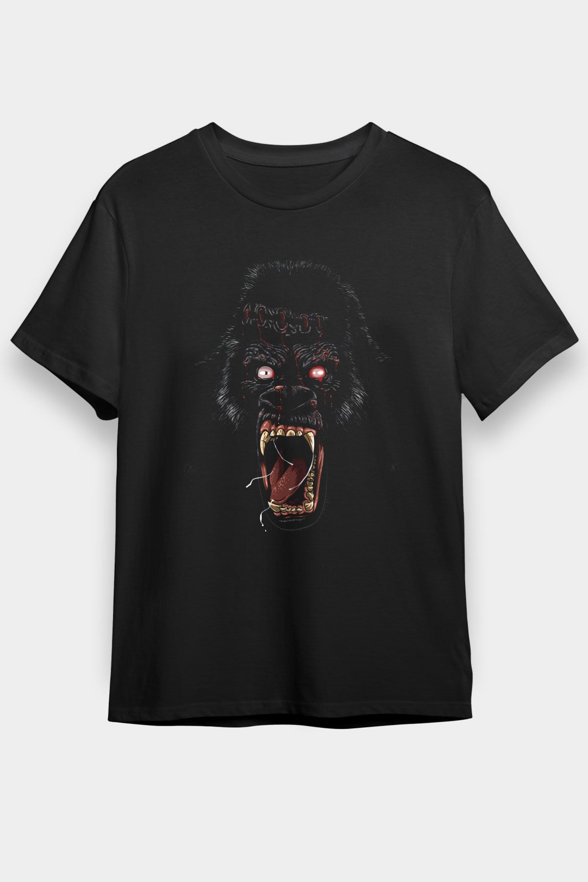 Goril Siyah Unisex Tişört T-Shirt - TişörtFabrikası