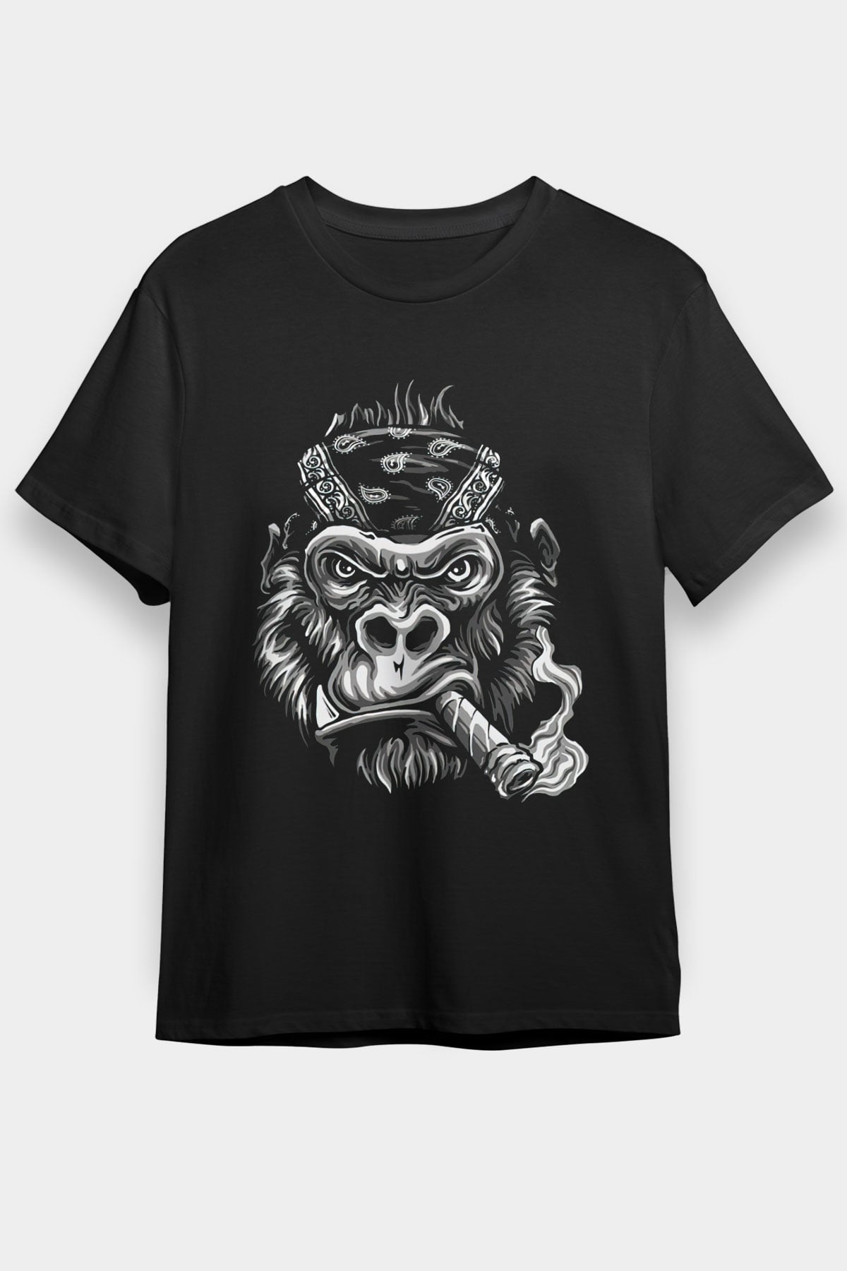 Goril Siyah Unisex Tişört T-Shirt - TişörtFabrikası