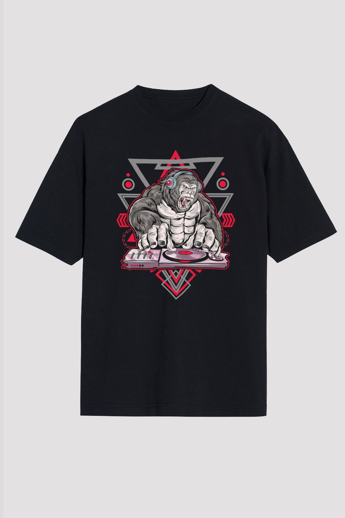 Goril Siyah Unisex Tişört T-Shirt - TişörtFabrikası