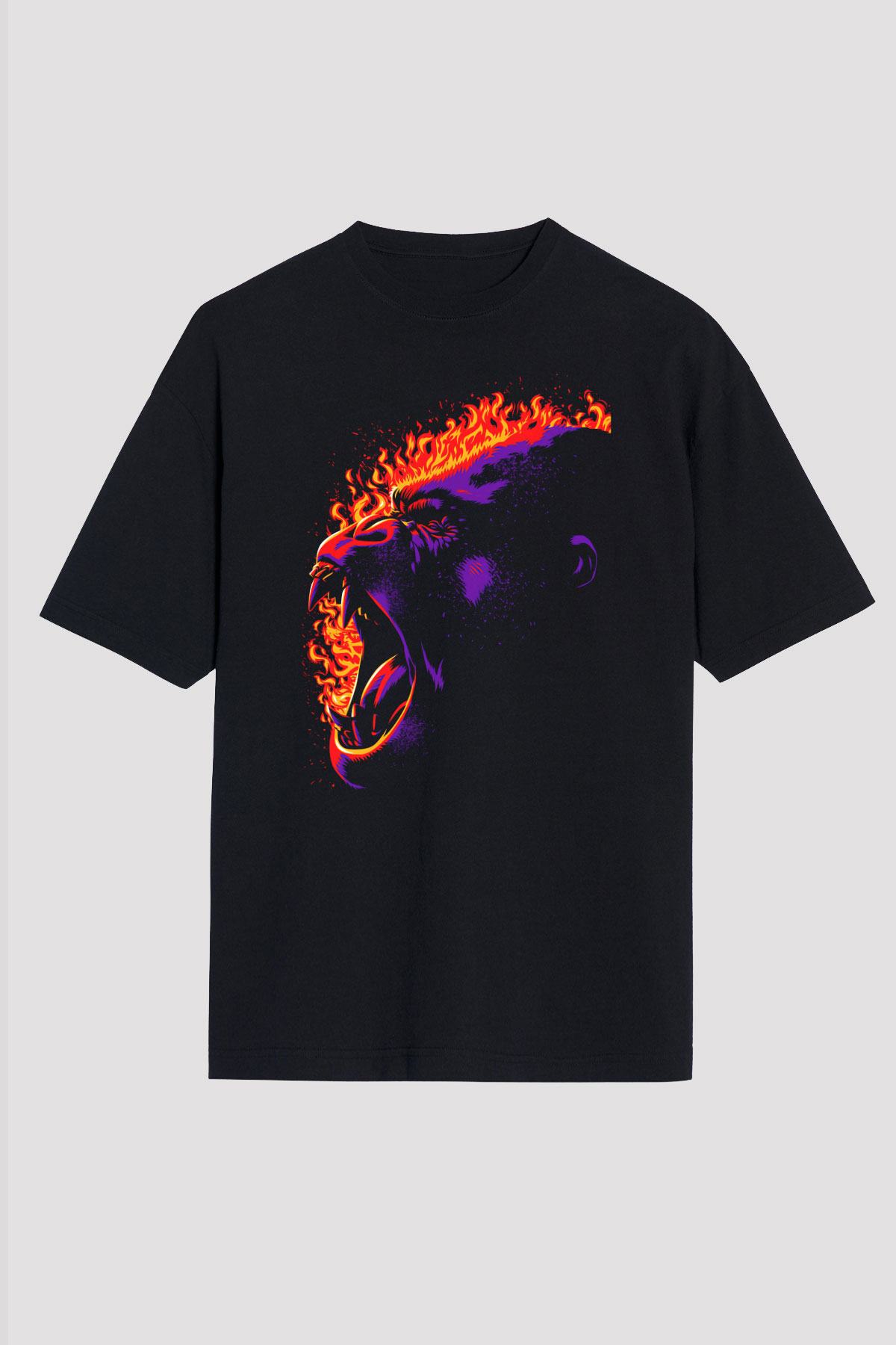 Goril Siyah Unisex Tişört T-Shirt - TişörtFabrikası
