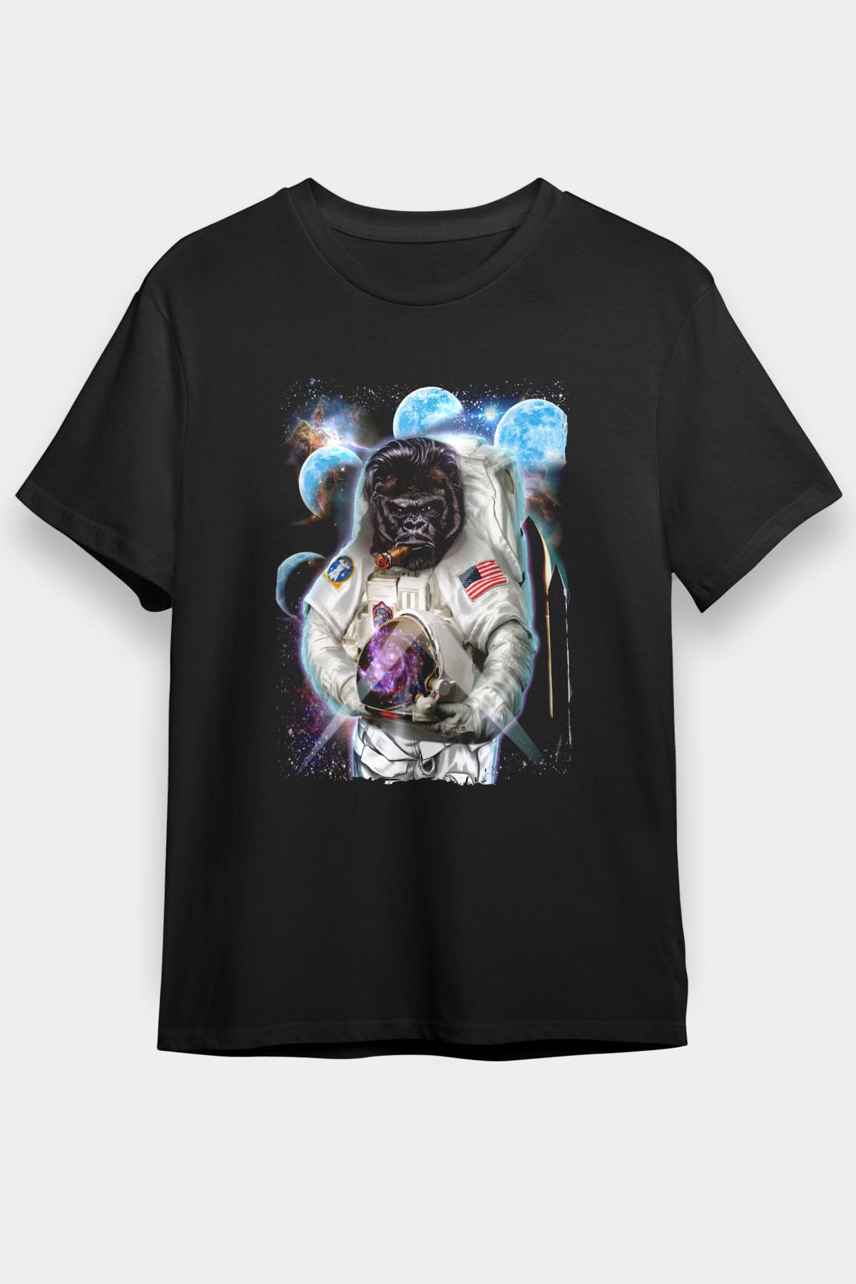 Goril Siyah Unisex Tişört T-Shirt - TişörtFabrikası