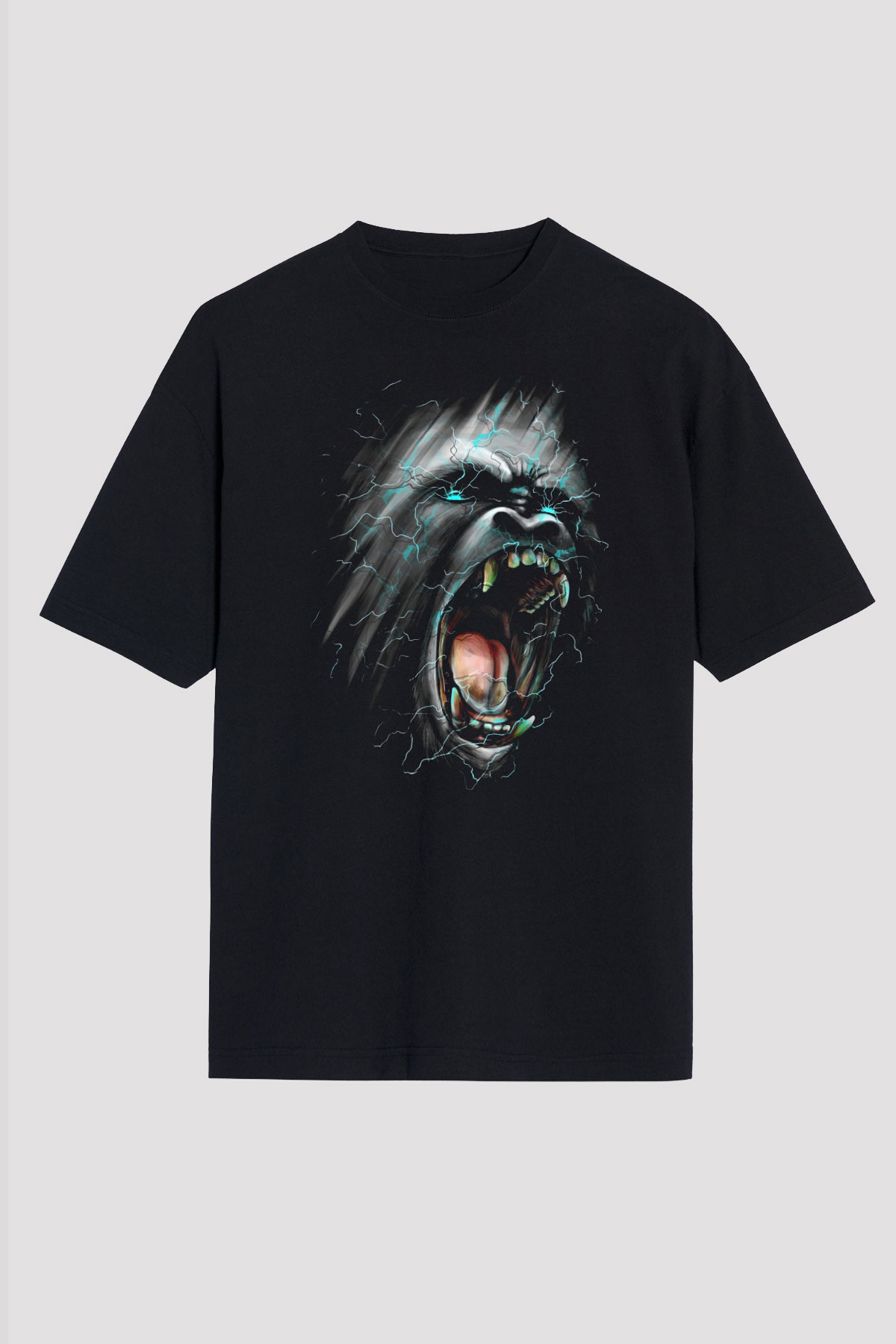 Goril Siyah Unisex Tişört T-Shirt - TişörtFabrikası