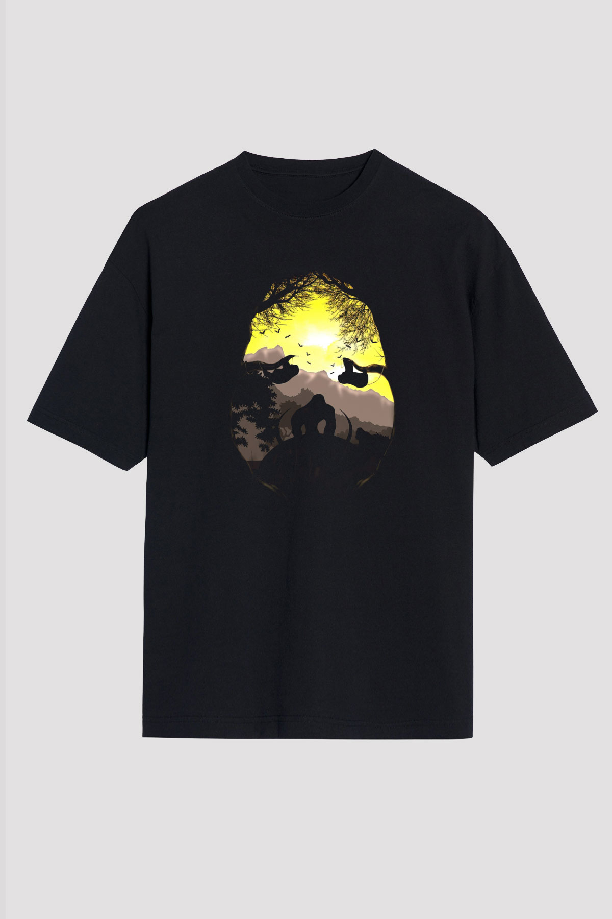 Goril Siyah Unisex Tişört T-Shirt - TişörtFabrikası