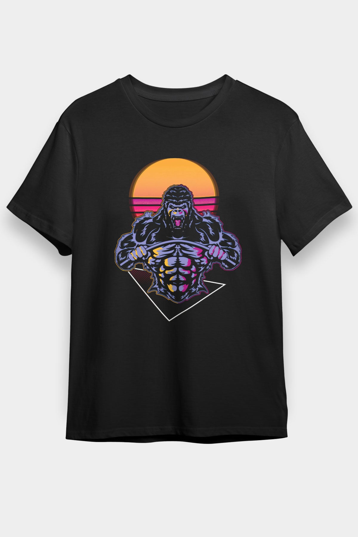 Goril Siyah Unisex Tişört T-Shirt - TişörtFabrikası