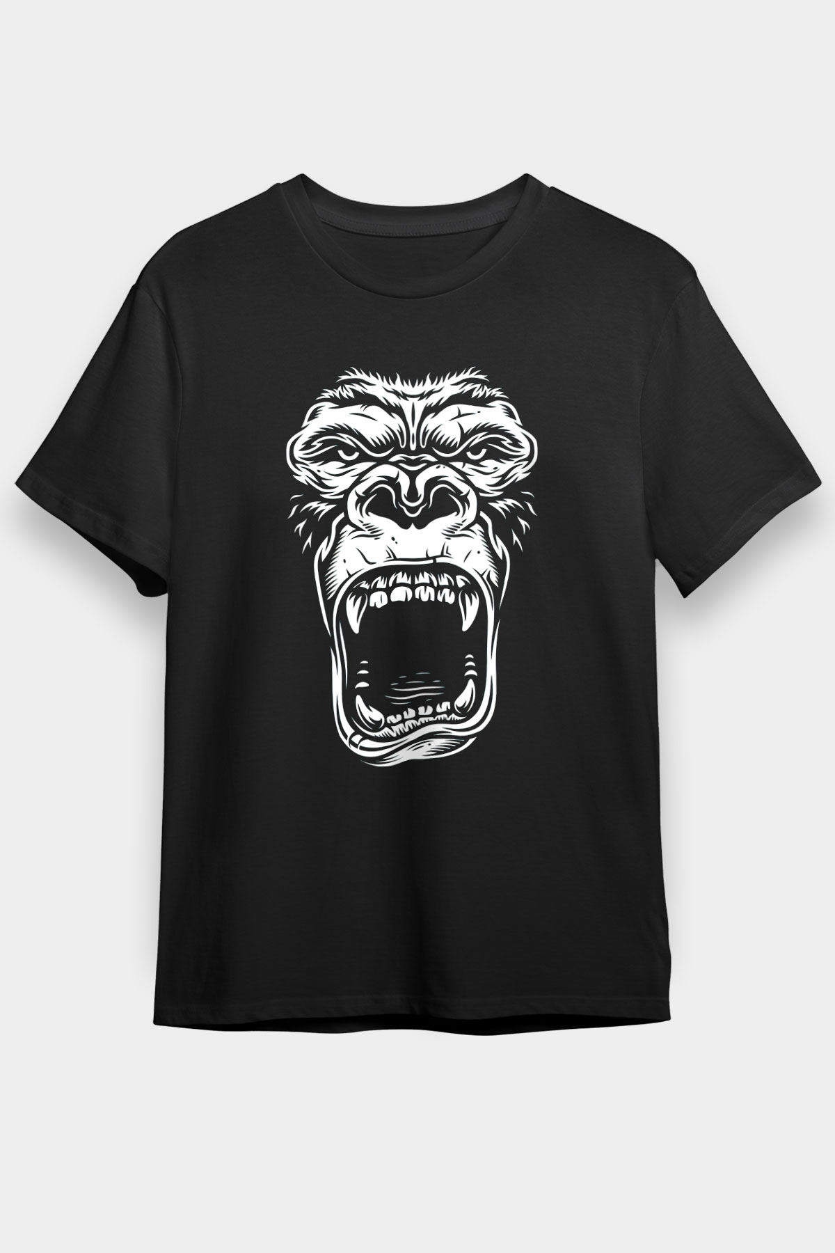Goril Siyah Unisex Tişört T-Shirt - TişörtFabrikası