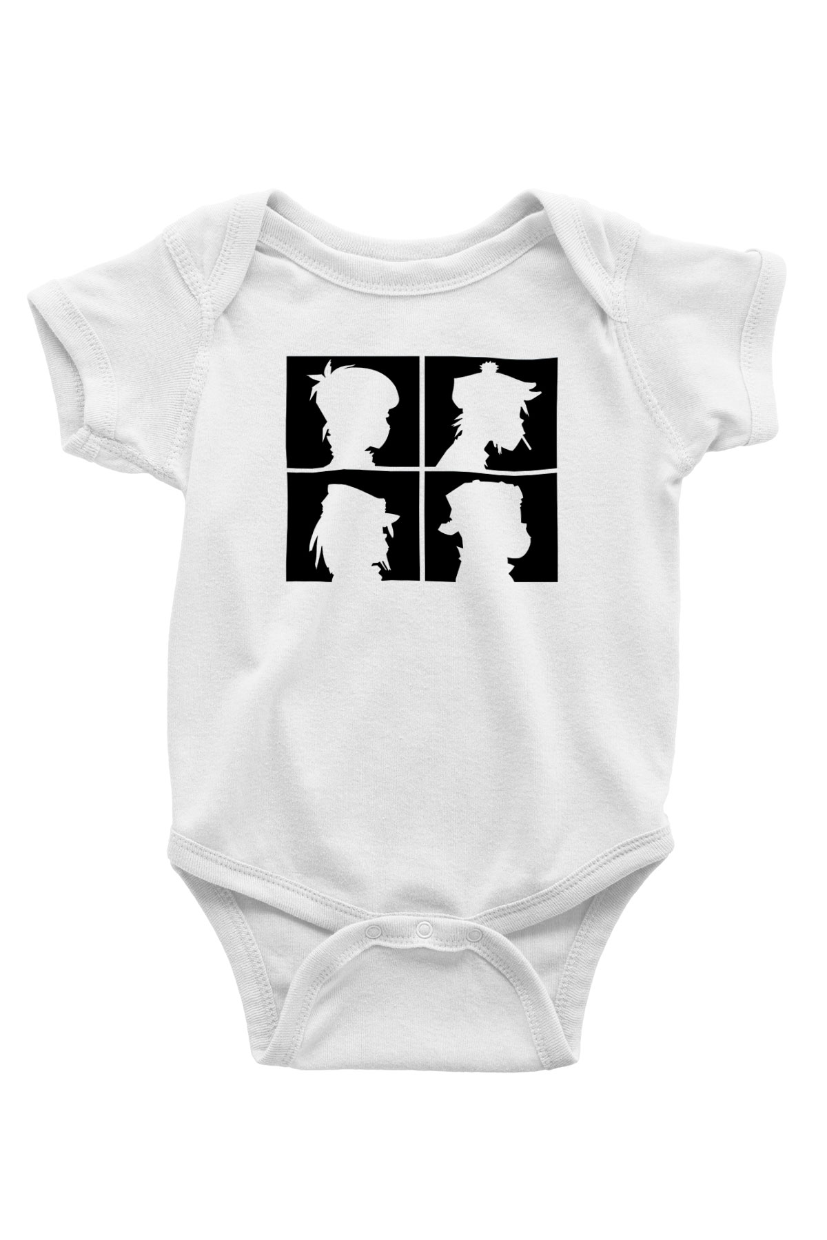 Gorillaz Baskılı Beyaz Unisex Bebek Body - Zıbın