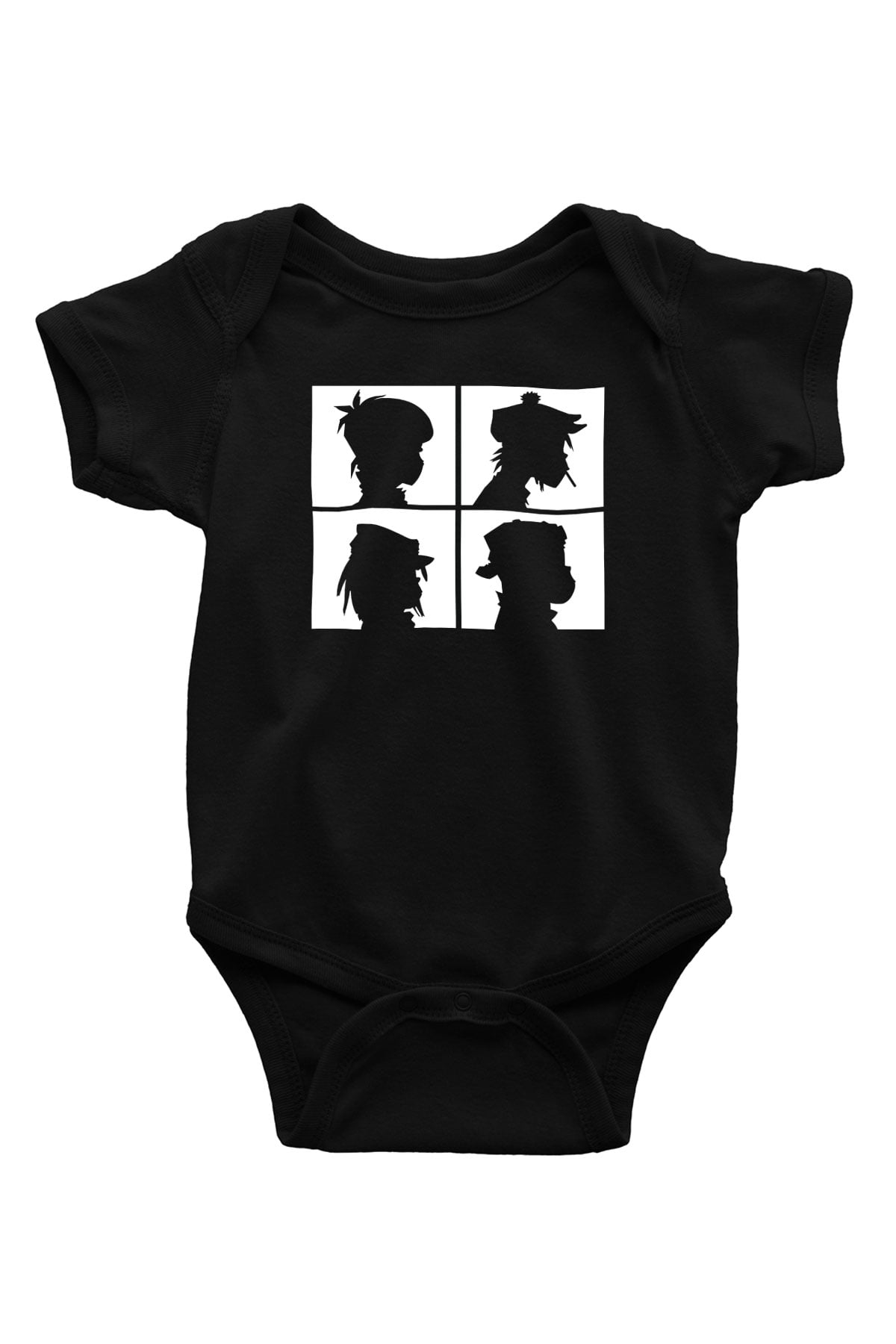 Gorillaz Baskılı Siyah Bebek Body - Zıbın
