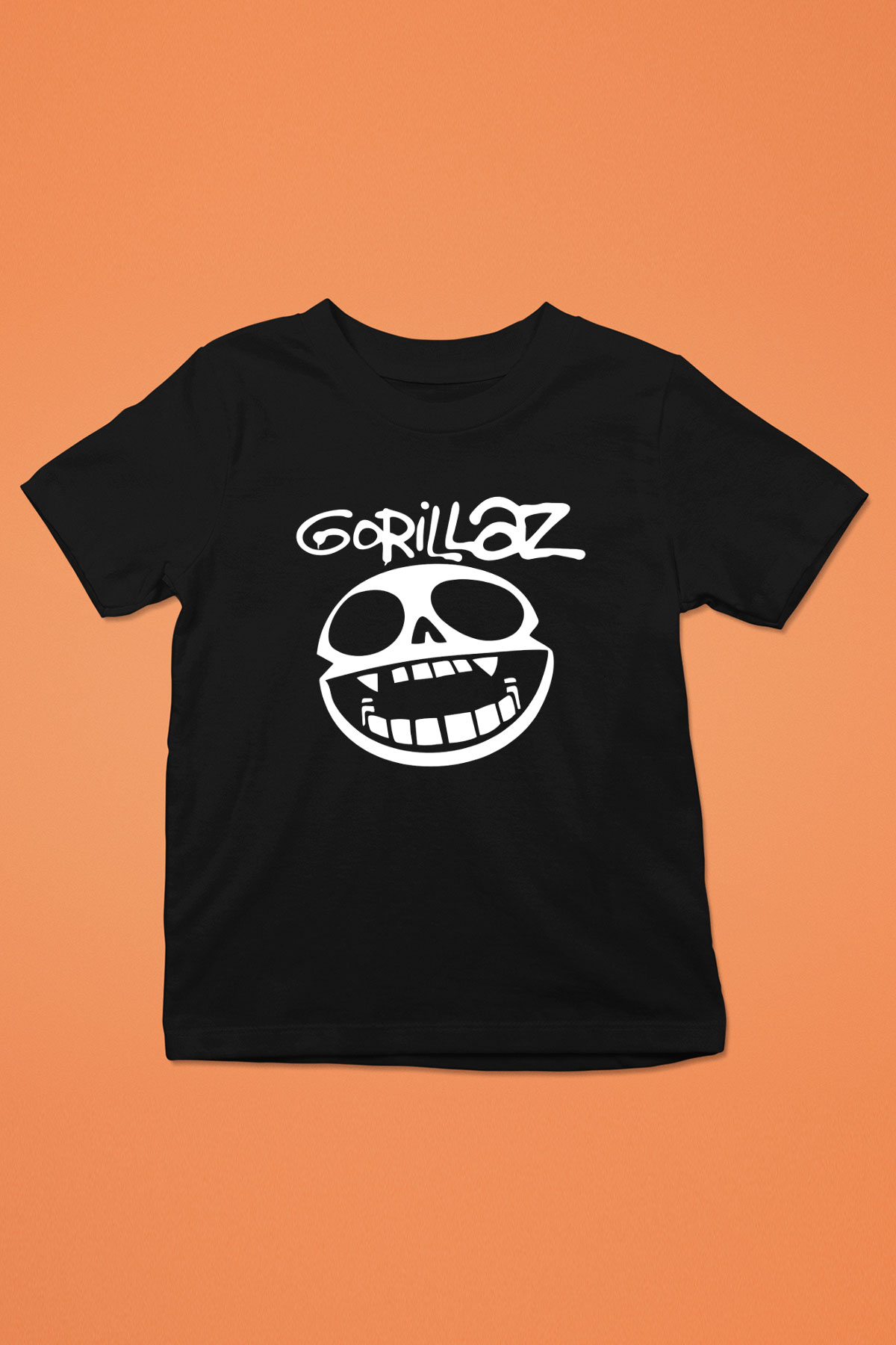 Gorillaz Baskılı Siyah Unisex Çocuk Tişört