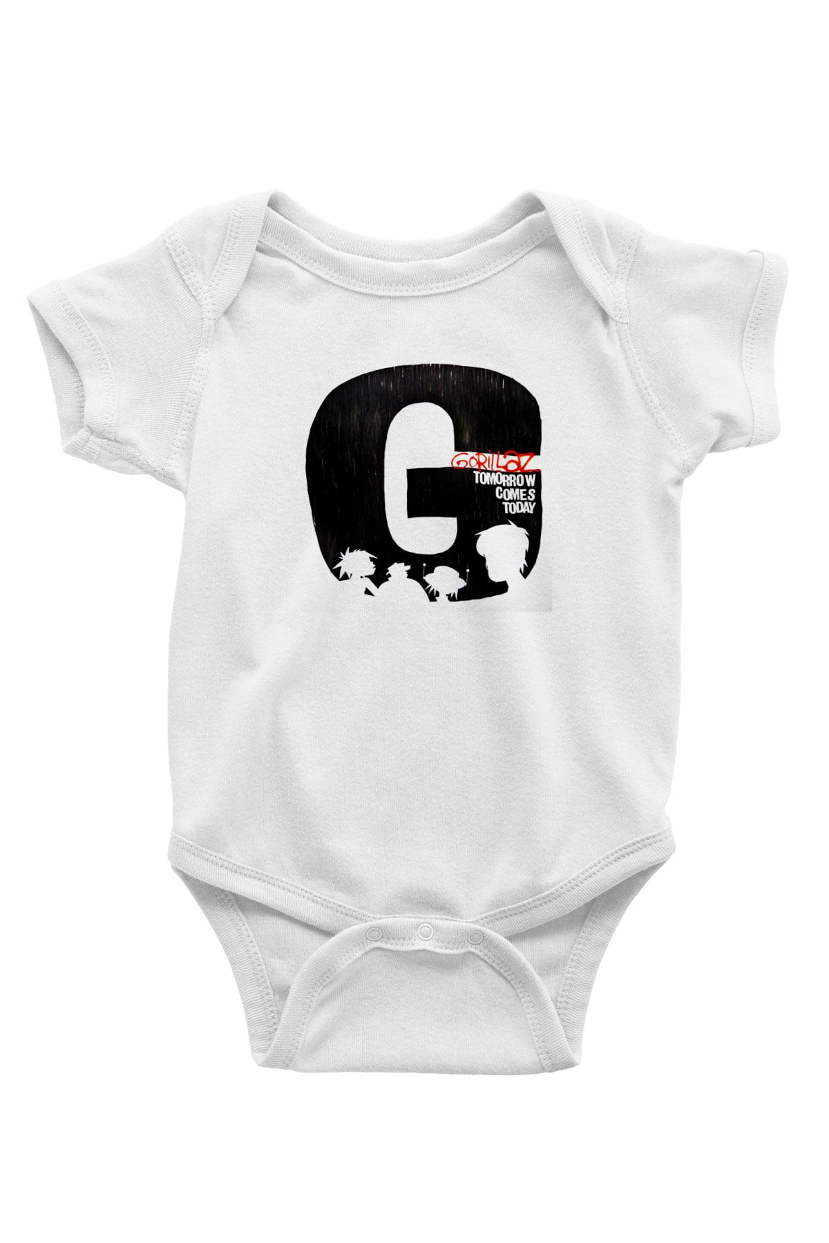 Gorillaz Baskılı Unisex Beyaz Bebek Body - Zıbın