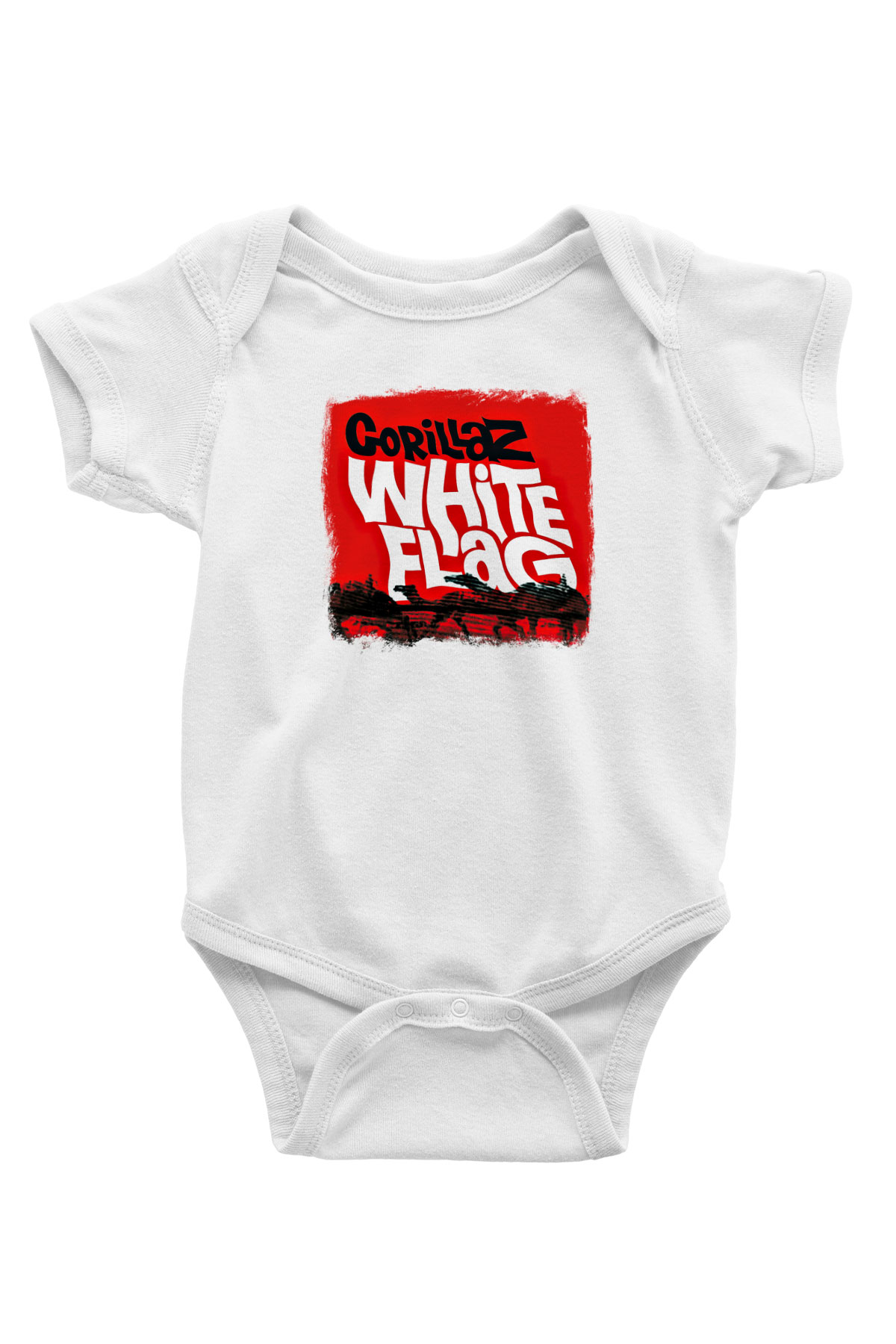 Gorillaz Baskılı Unisex Beyaz Bebek Body - Zıbın
