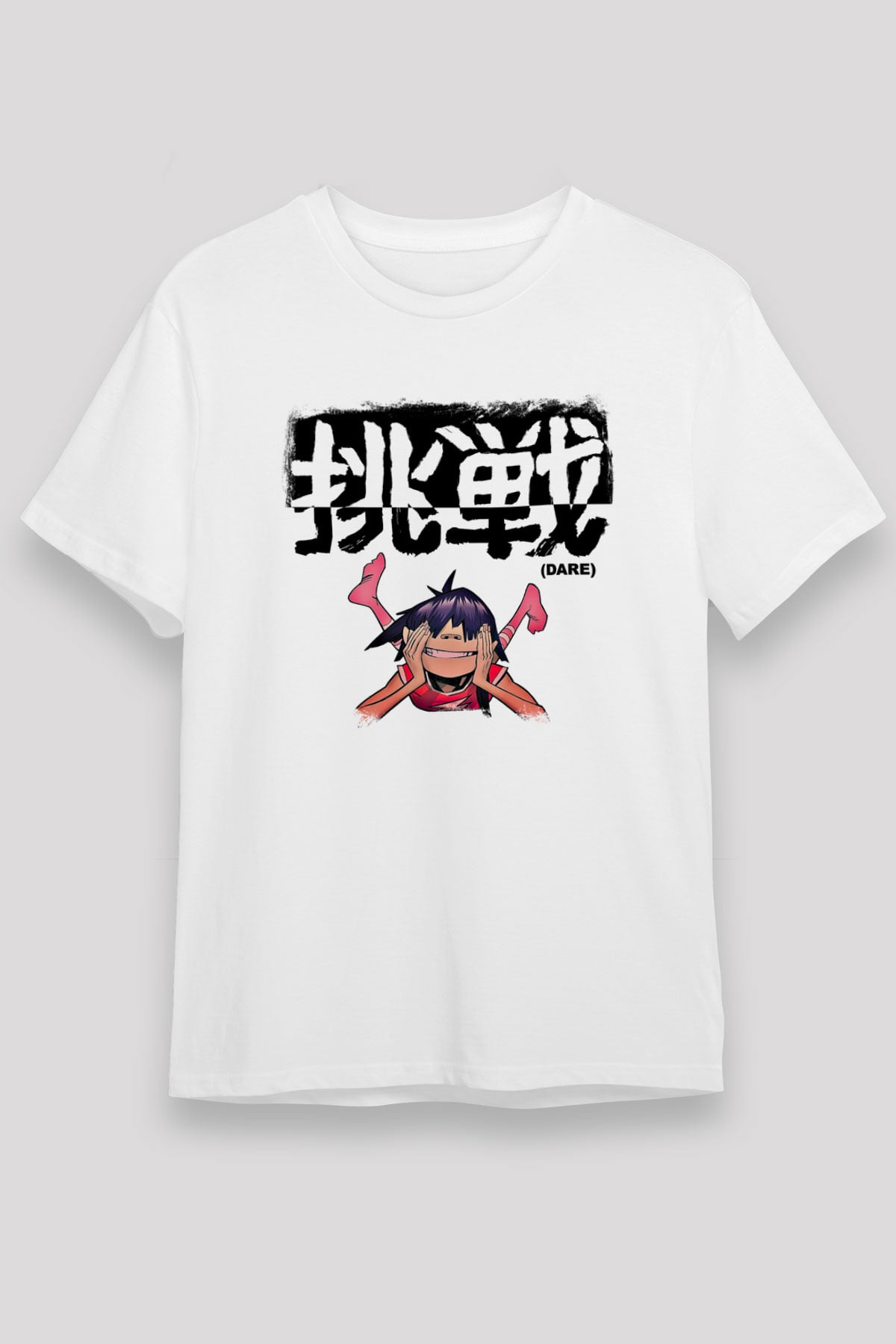 Gorillaz Baskılı Unisex Beyaz Tişört