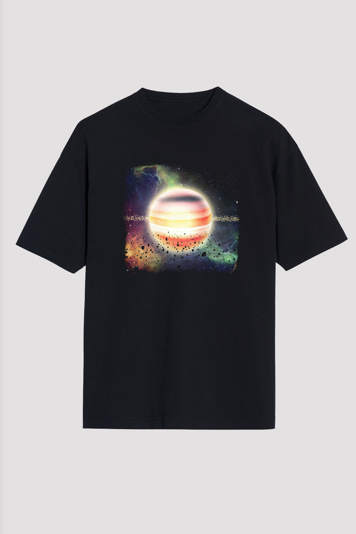 Gorillaz Baskılı Unisex Siyah Oversize Tişört