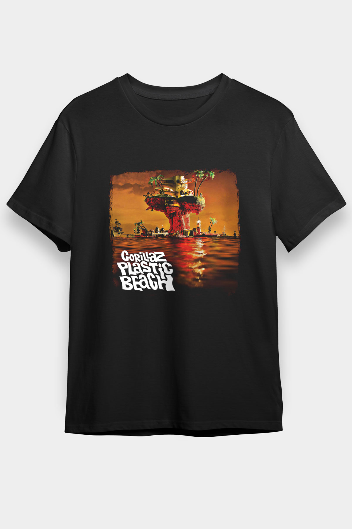 Gorillaz Baskılı Unisex Siyah Tişört