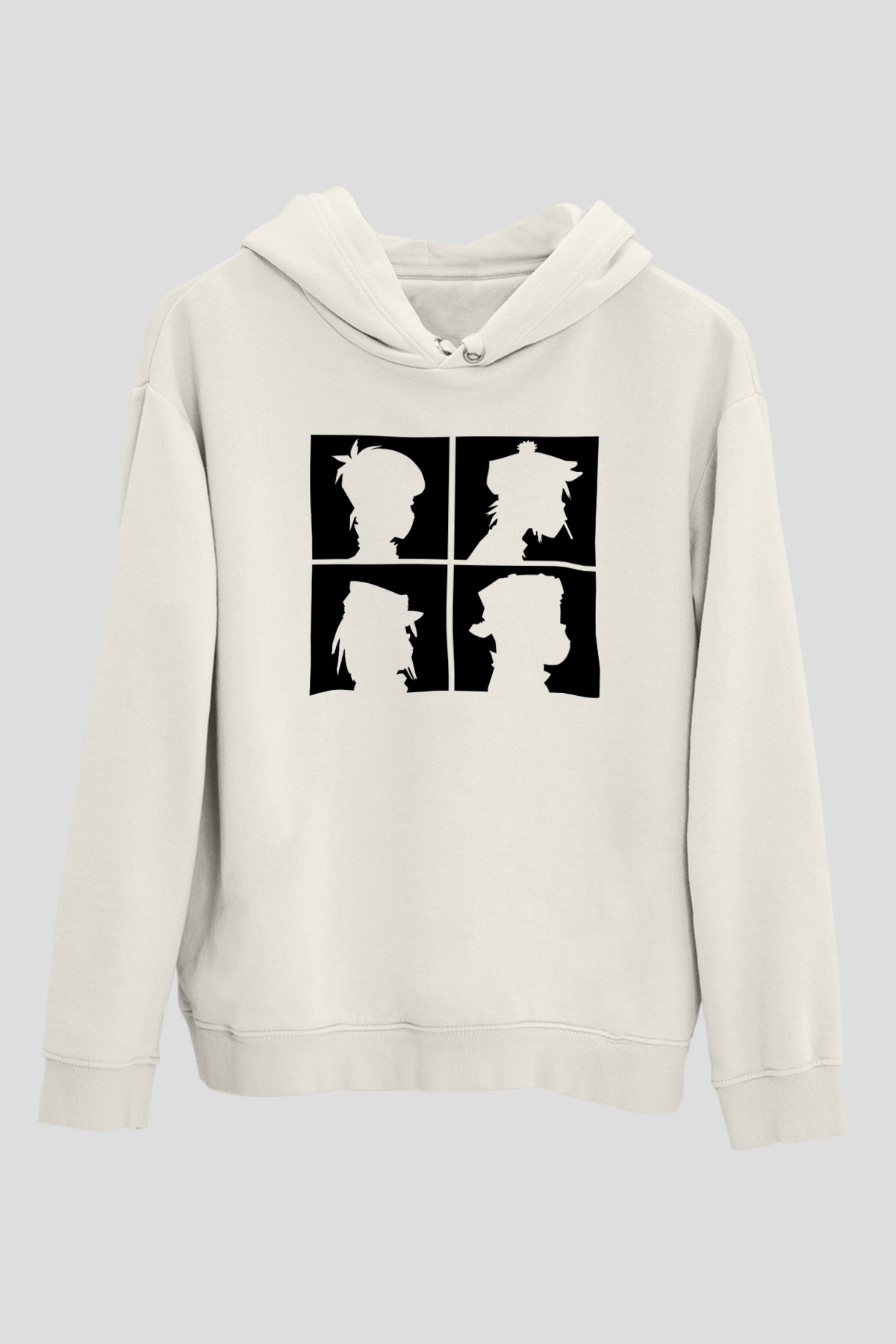Gorillaz Beyaz Unisex Kapşonlu Sweatshirt