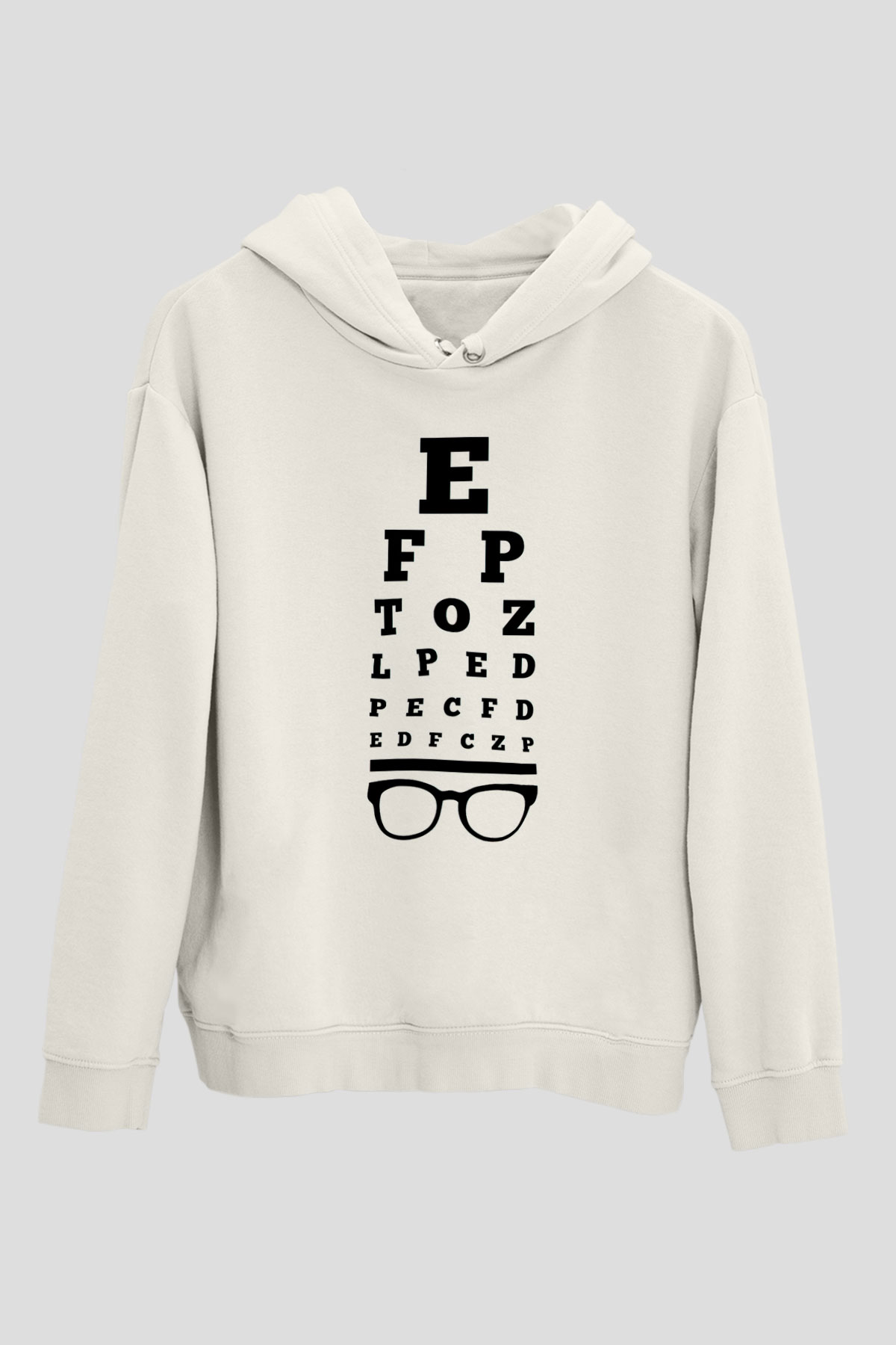 Göz doktoru Beyaz Unisex Kapüşonlu Sweatshirt