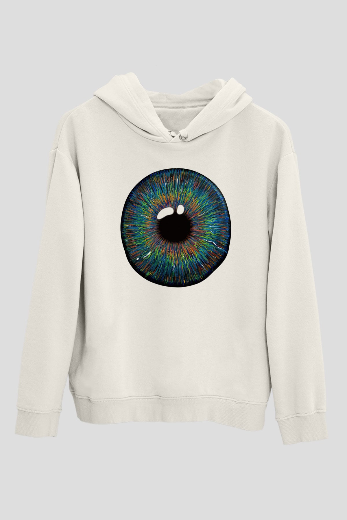 Göz doktoru Beyaz Unisex Kapüşonlu Sweatshirt