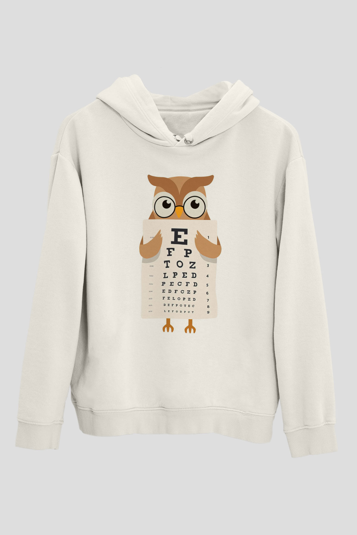Göz doktoru Beyaz Unisex Kapüşonlu Sweatshirt