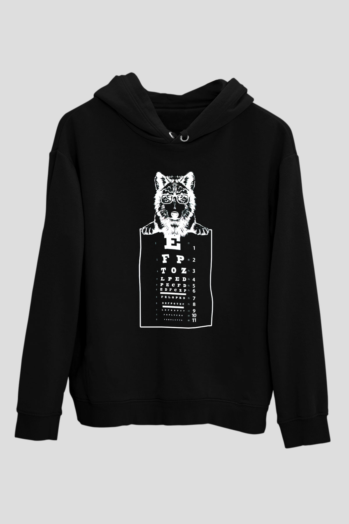 Göz Doktoru KurtSiyah  Unisex Hoodie