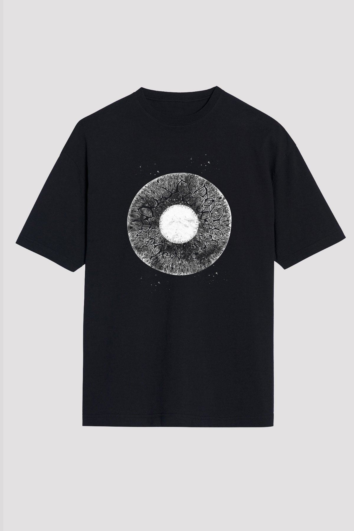 Göz İrisi Baskılı Unisex Oversize Tişört - Tshirt