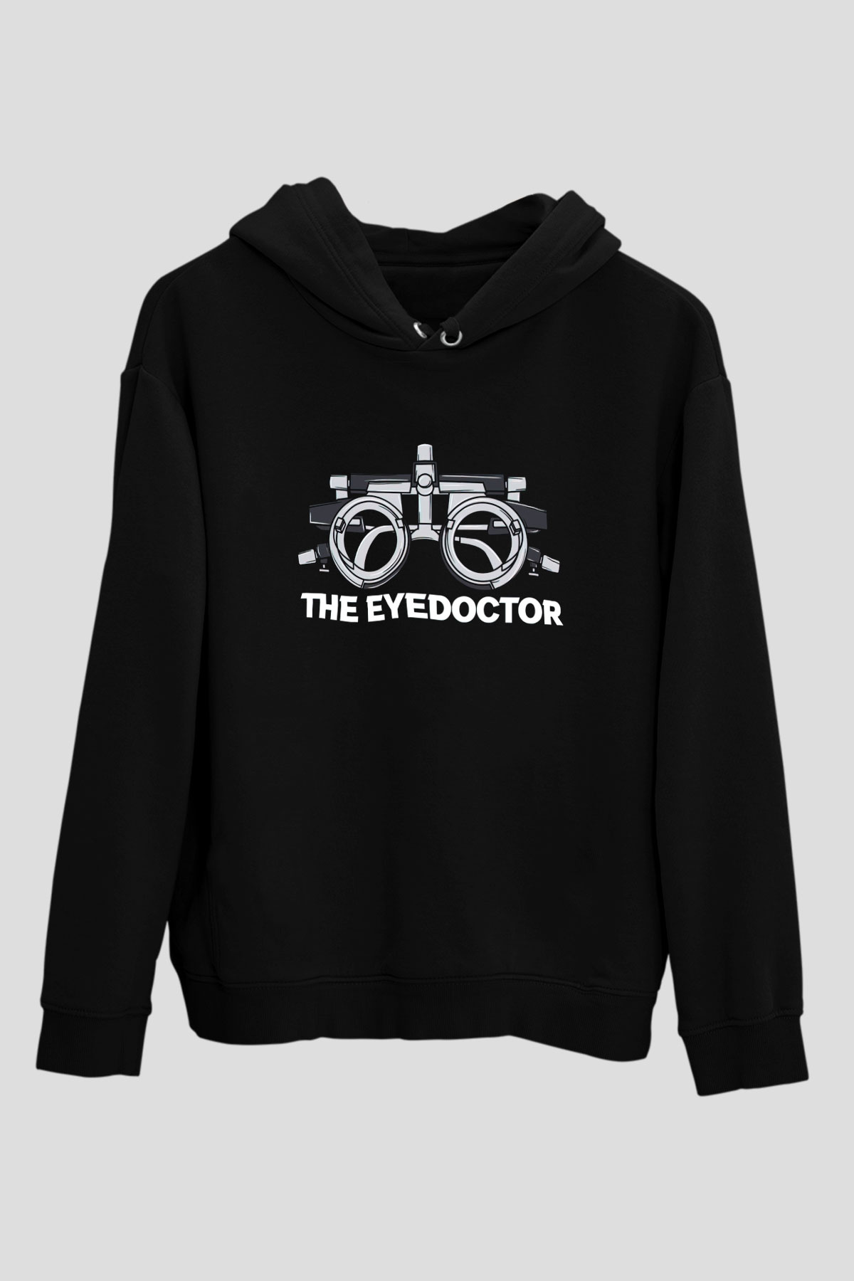 Gözlükçü Siyah Unisex Kapüşonlu Sweatshirt