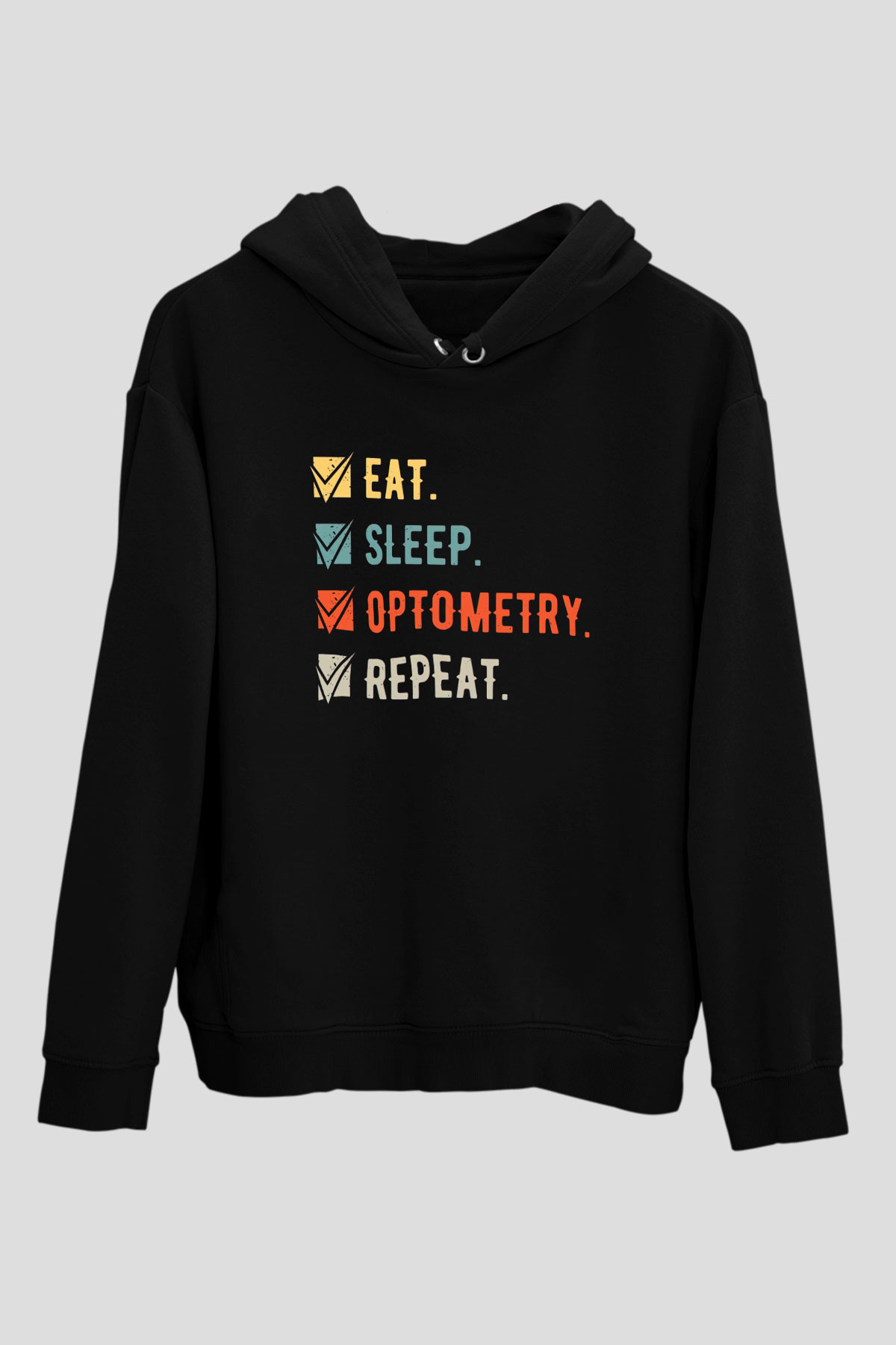 Gözlükçü Siyah Unisex Kapüşonlu Sweatshirt