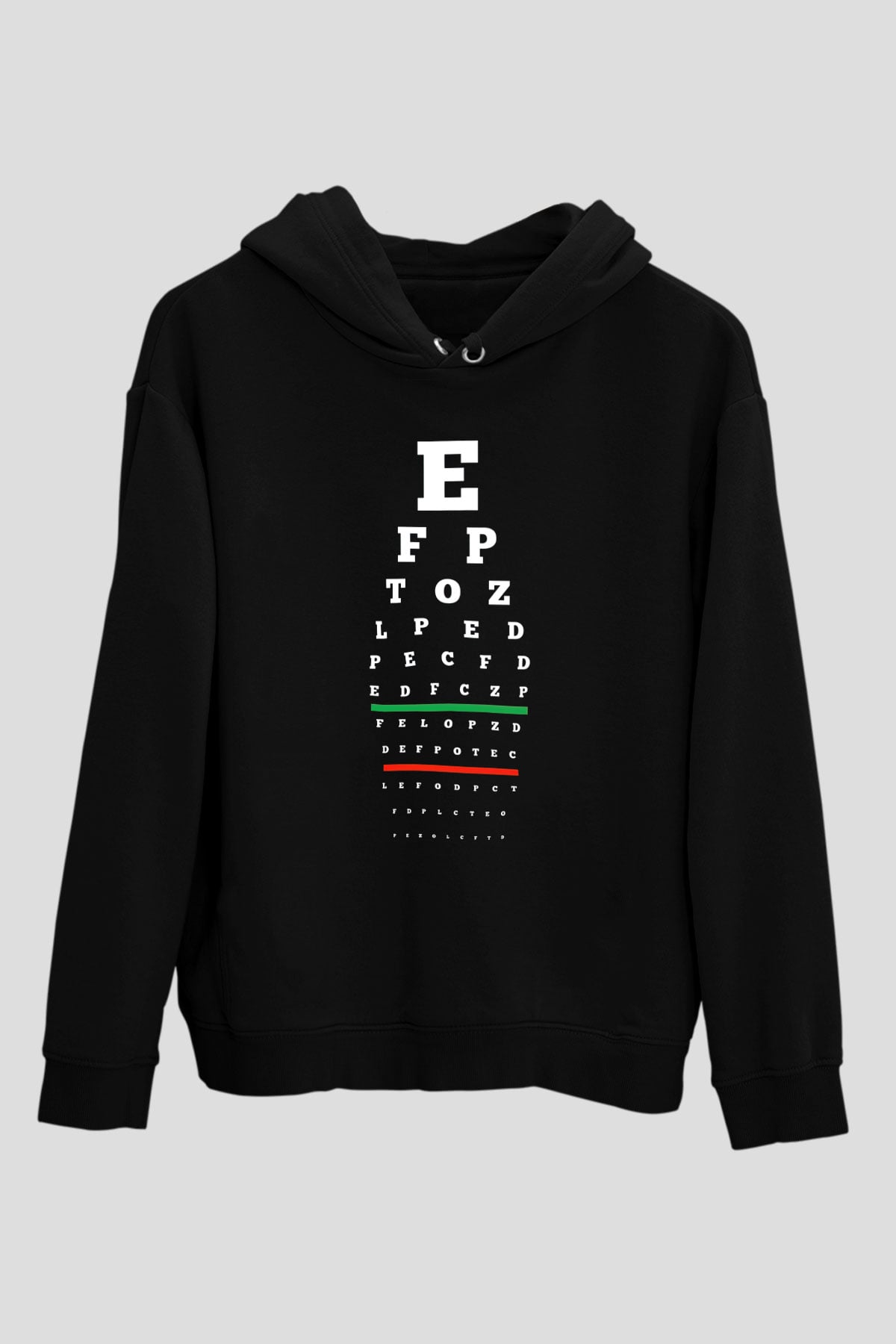 Gözlükçü Siyah Unisex Kapüşonlu Sweatshirt