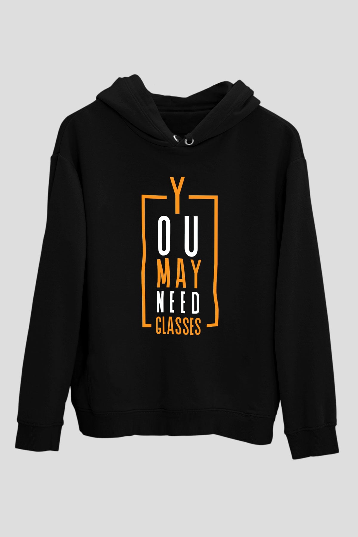 Gözlükçü Siyah Unisex Kapüşonlu Sweatshirt