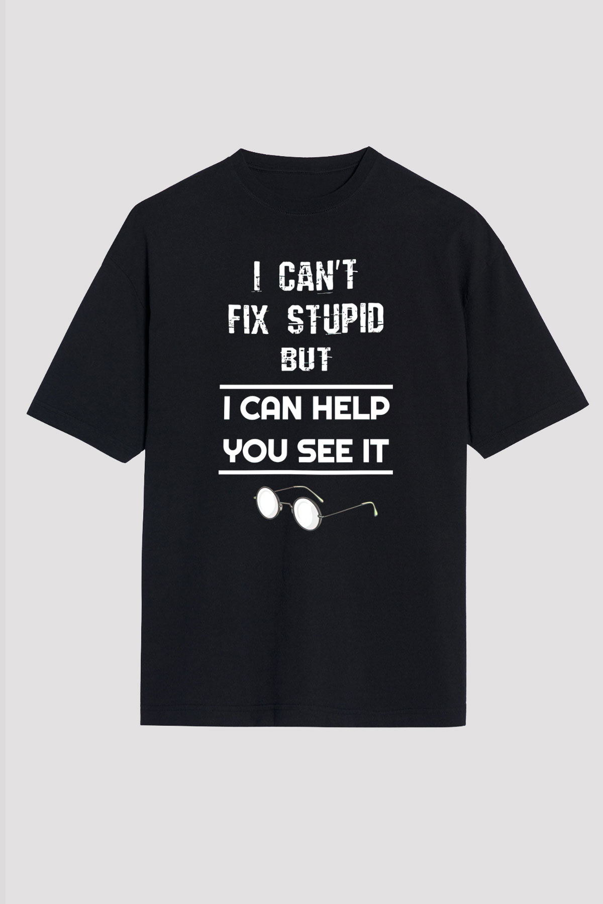 Gözlükçü Siyah Unisex Tişört T-Shirt - TişörtFabrikası
