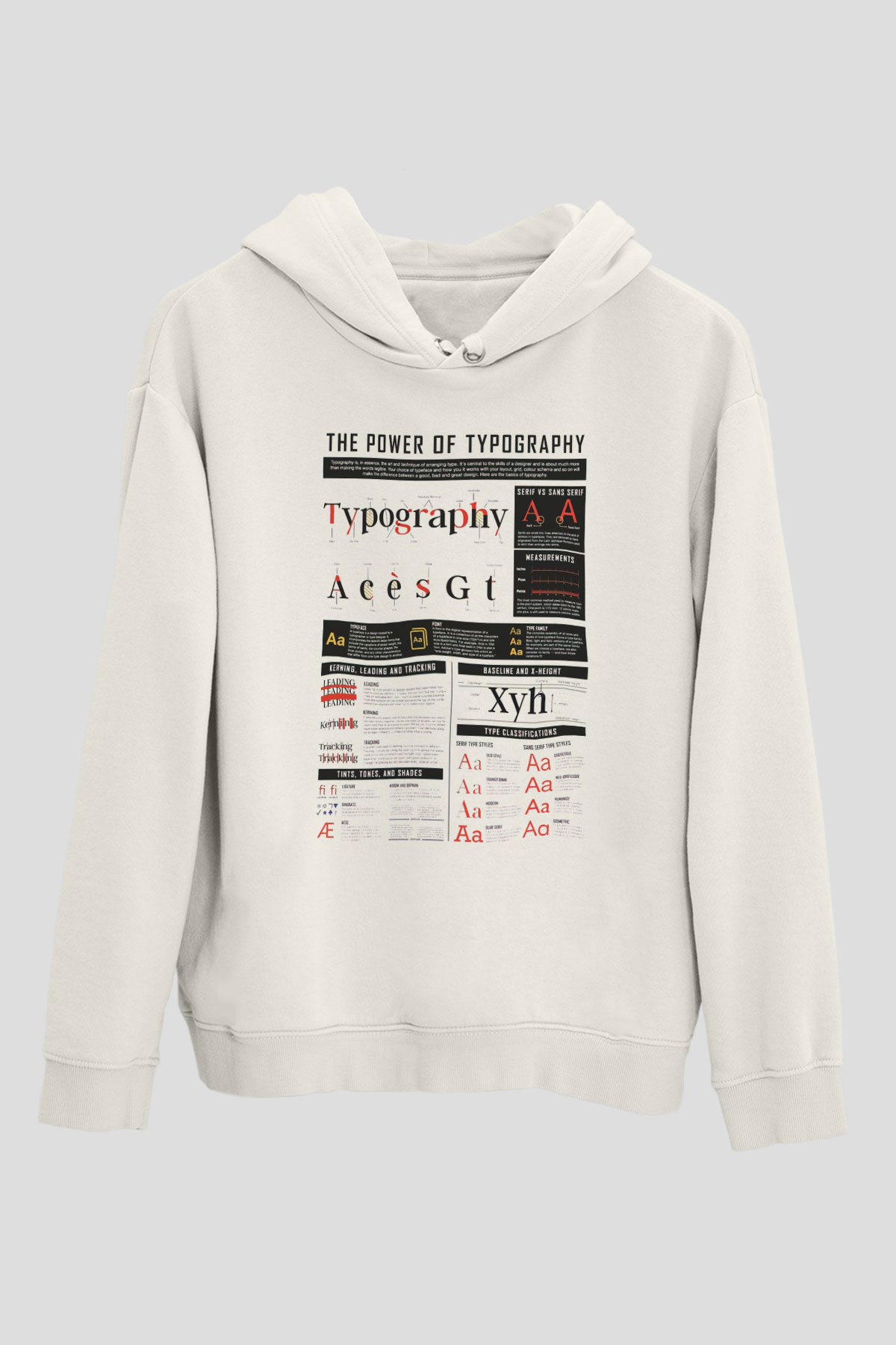 Grafiker Beyaz Unisex Kapüşonlu Sweatshirt