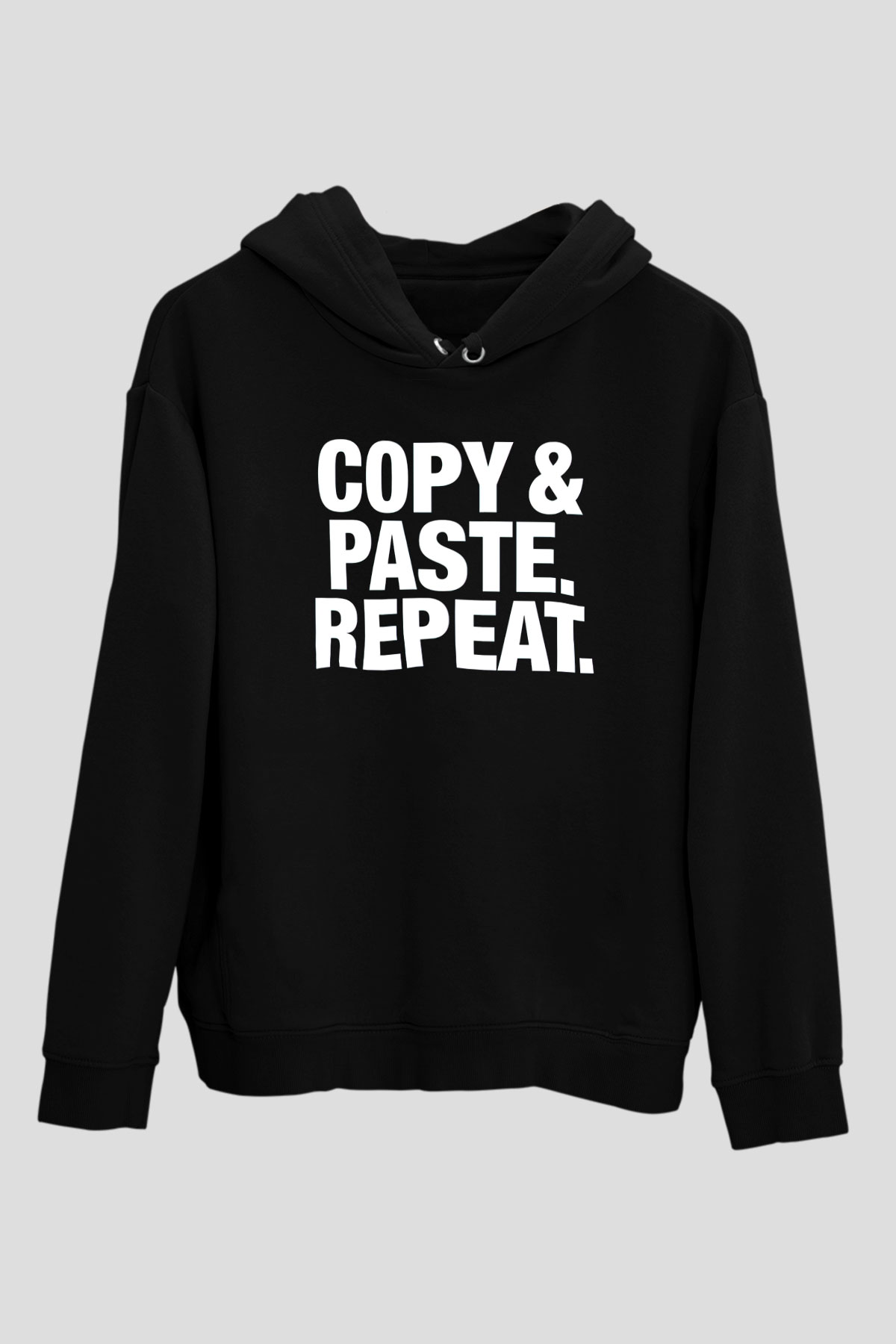 Grafiker Siyah Unisex Kapüşonlu Sweatshirt