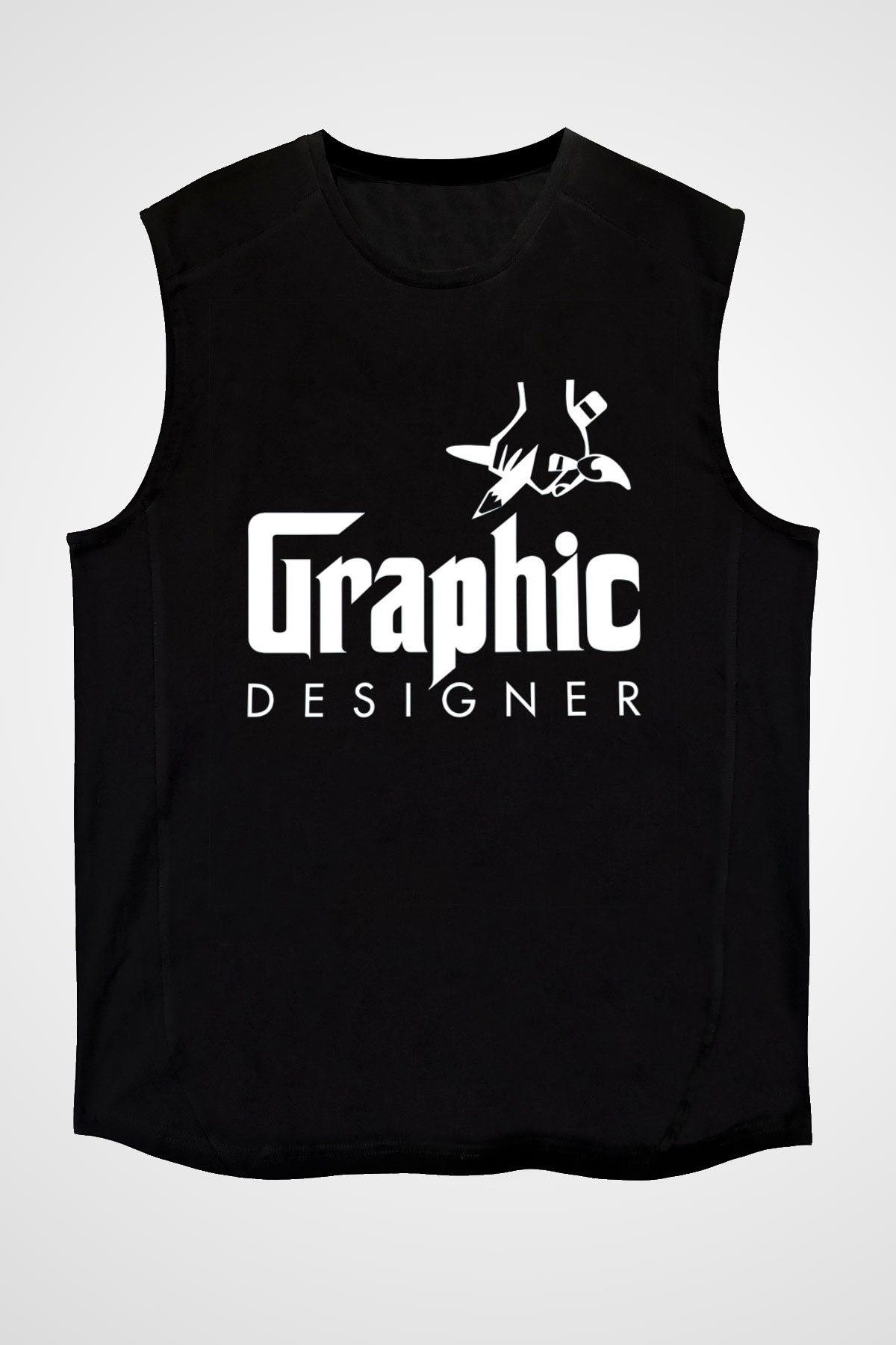 Grafiker Siyah Unisex Kolsuz Tişört