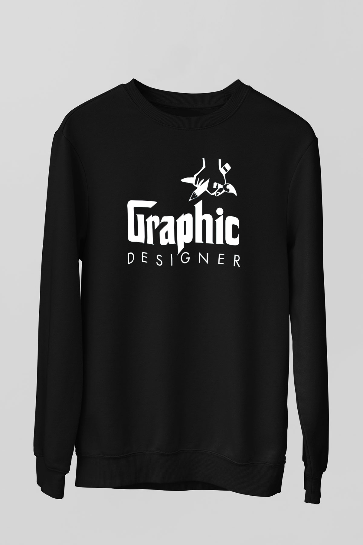 Grafiker Siyah Unisex Sweatshirt
