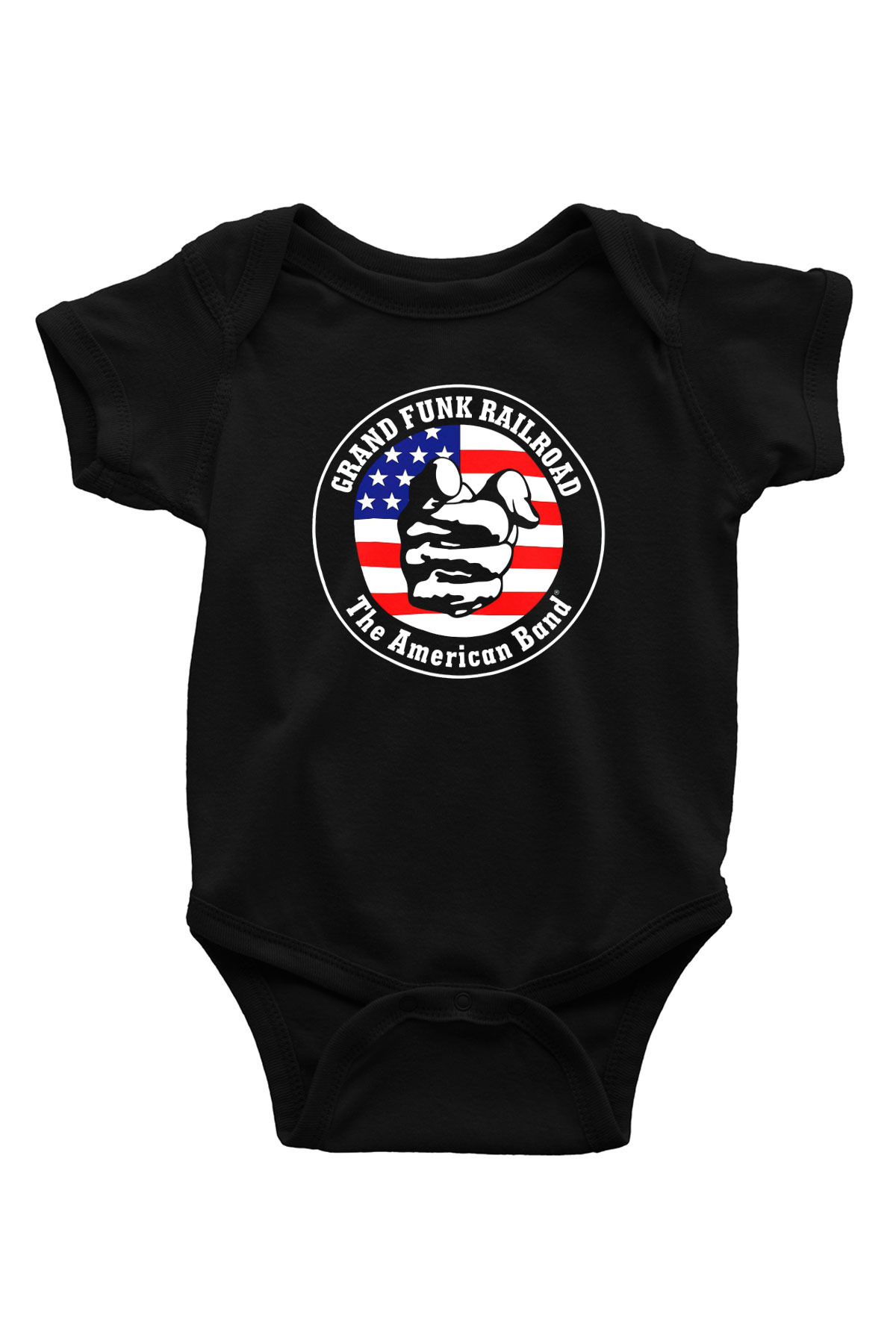Grand Funk Railroad Baskılı Siyah Bebek Body - Zıbın