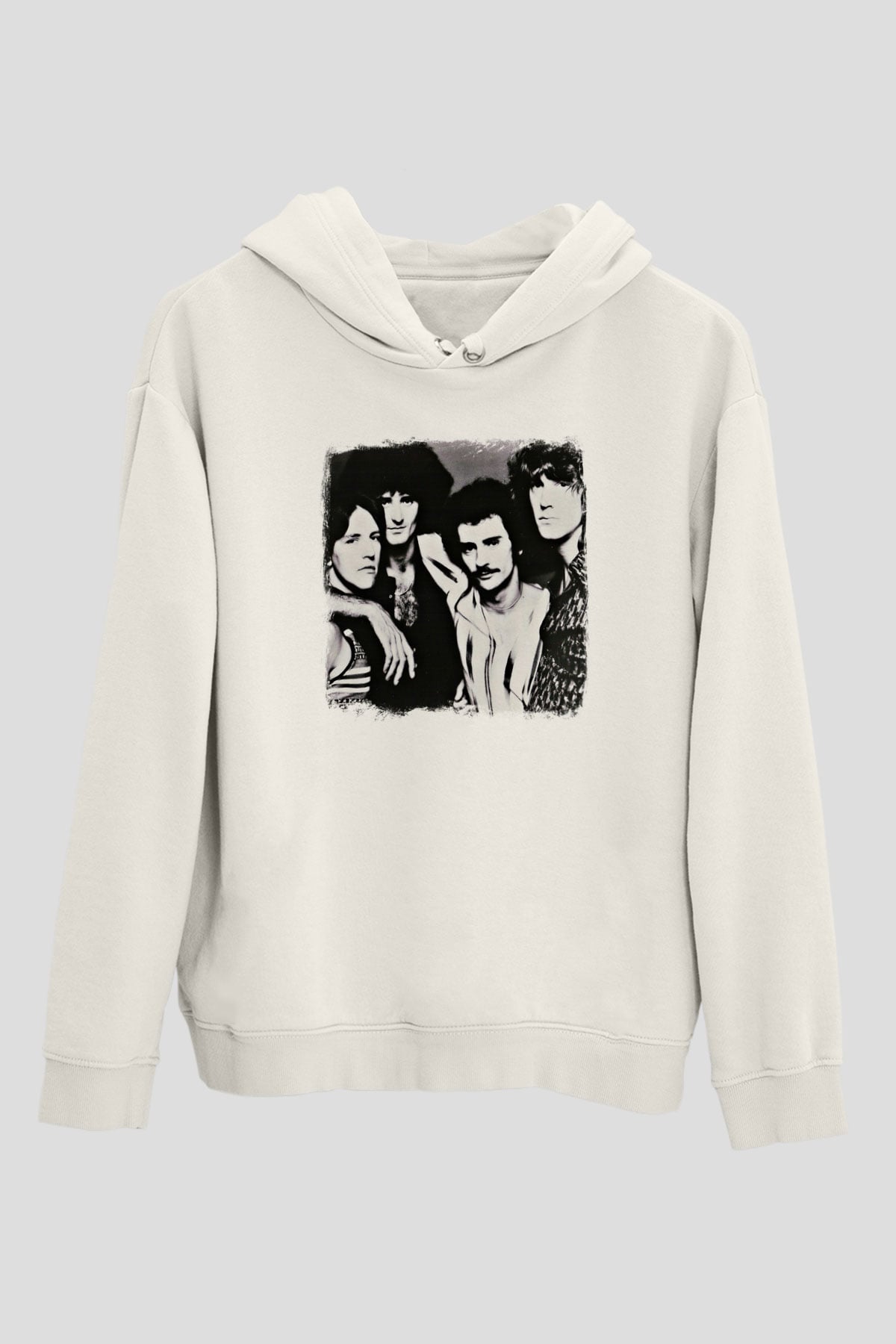Grand Funk Railroad Baskılı Unisex Beyaz Hoodie