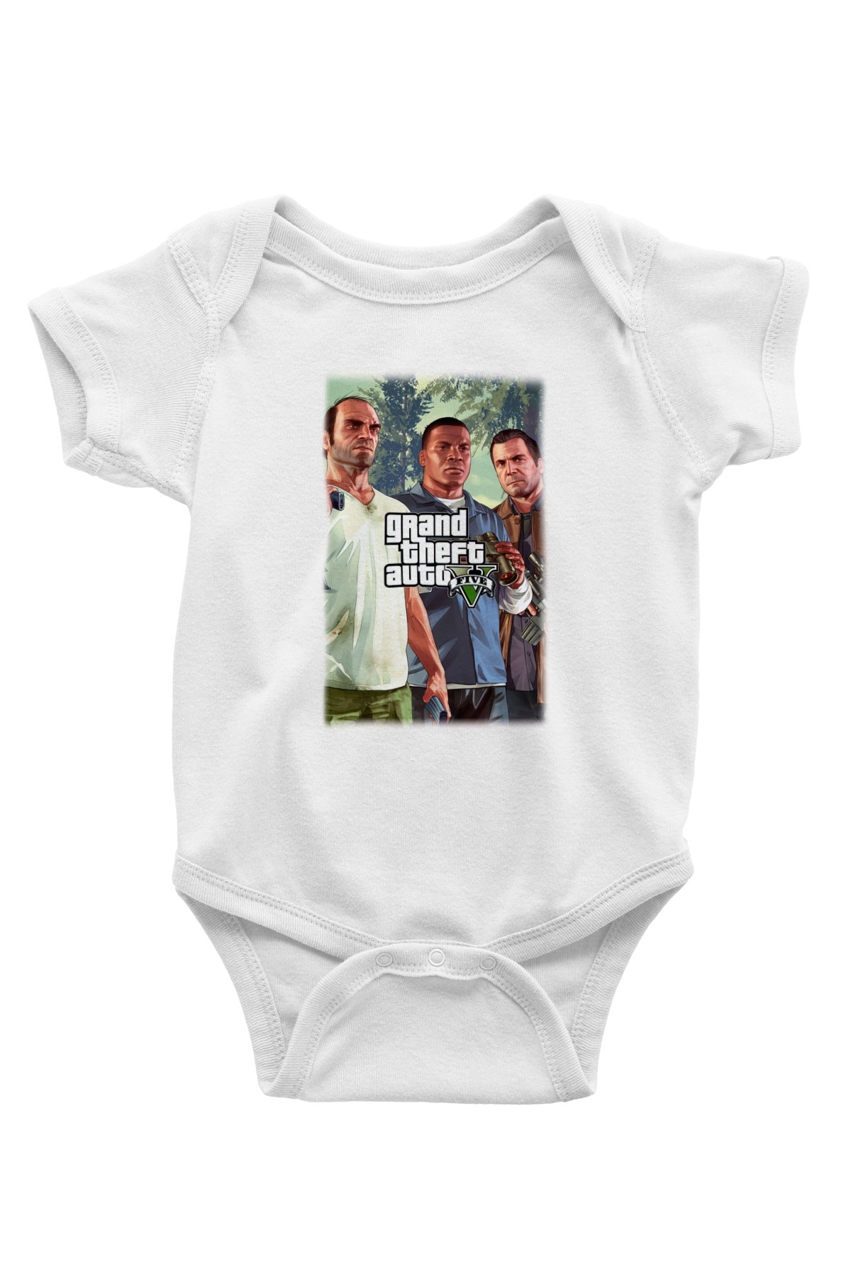 Grand Theft Auto Baskılı Beyaz Unisex Bebek Body - Zıbın
